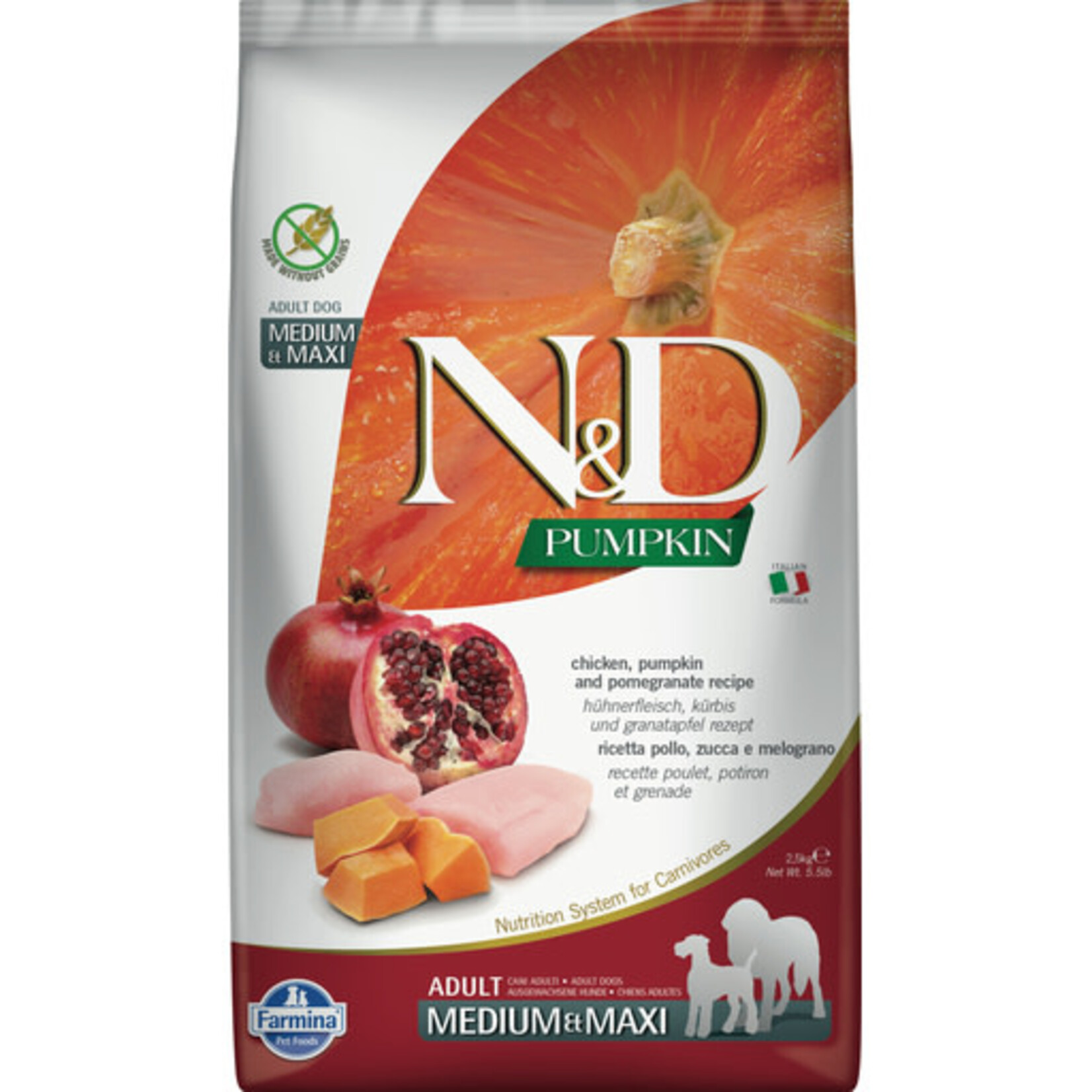 Farmina Farmina N&D Pumpkin Chicken & Pomegranate Adult Medium & Maxi Dry Dog Food 26.4#