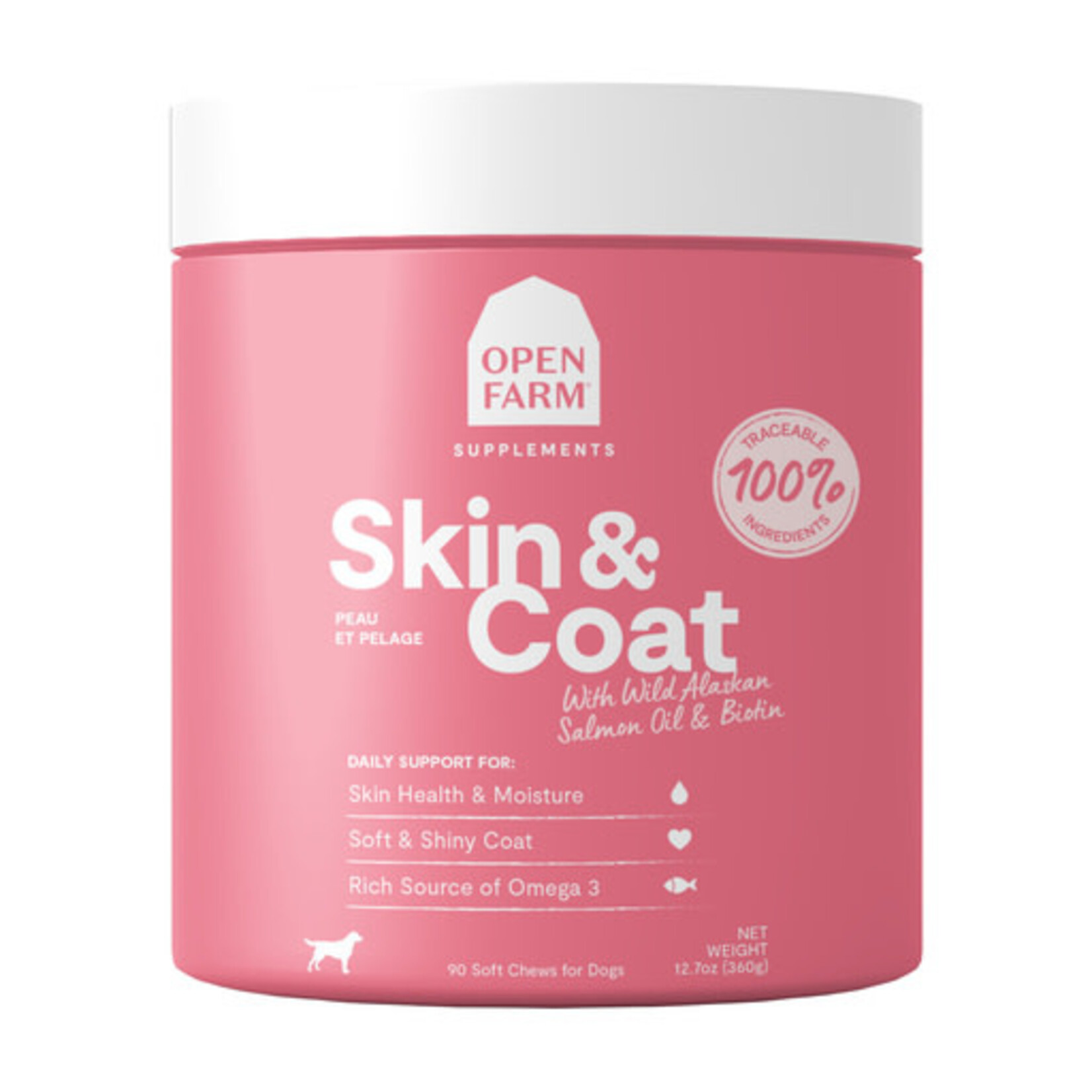 Open Farm Open Farm Skin & Coat Food Supplement Chews for Dogs 90 Count