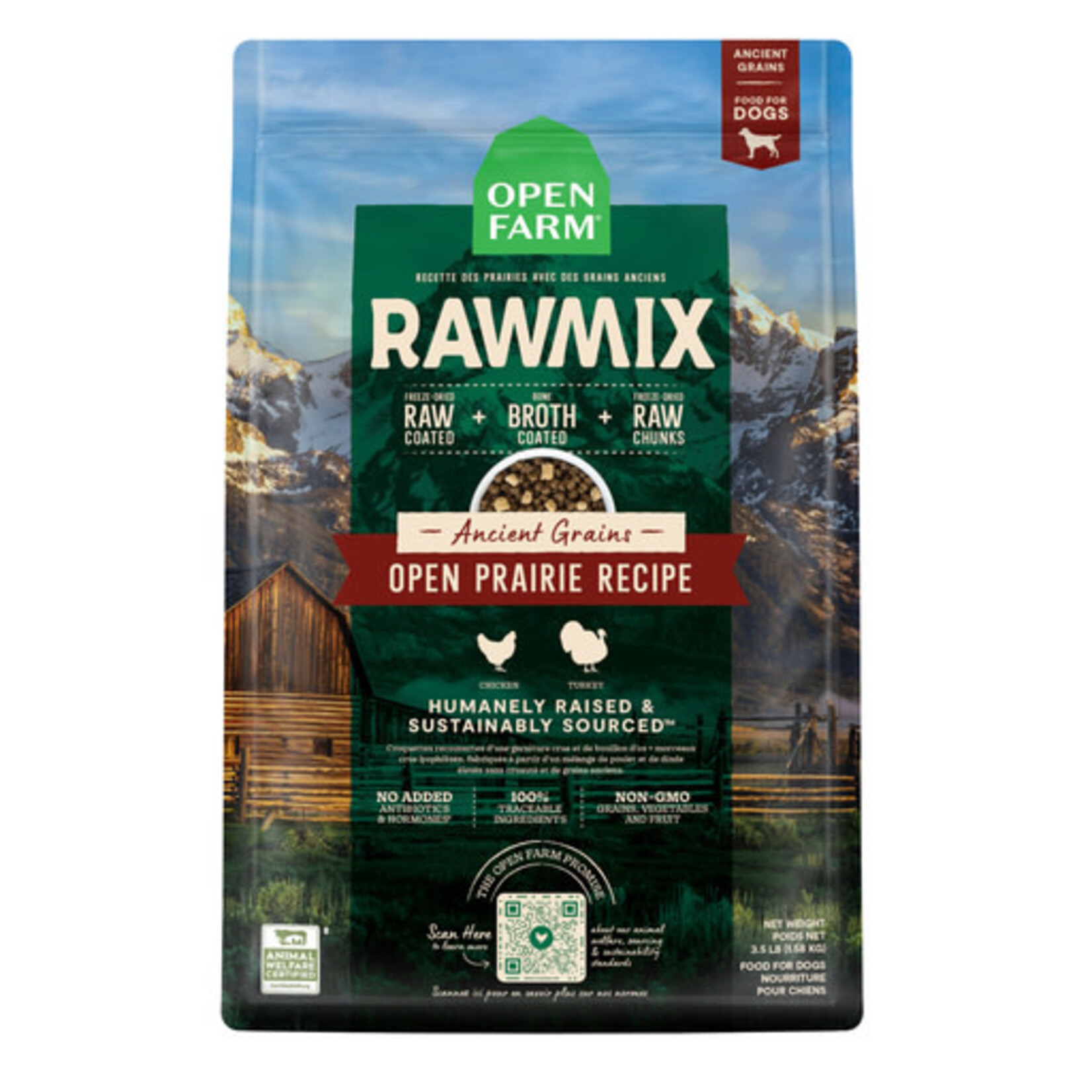 Open Farm Open Farm RawMix Open Prairie Ancient Grains Dry Dog Food 20#