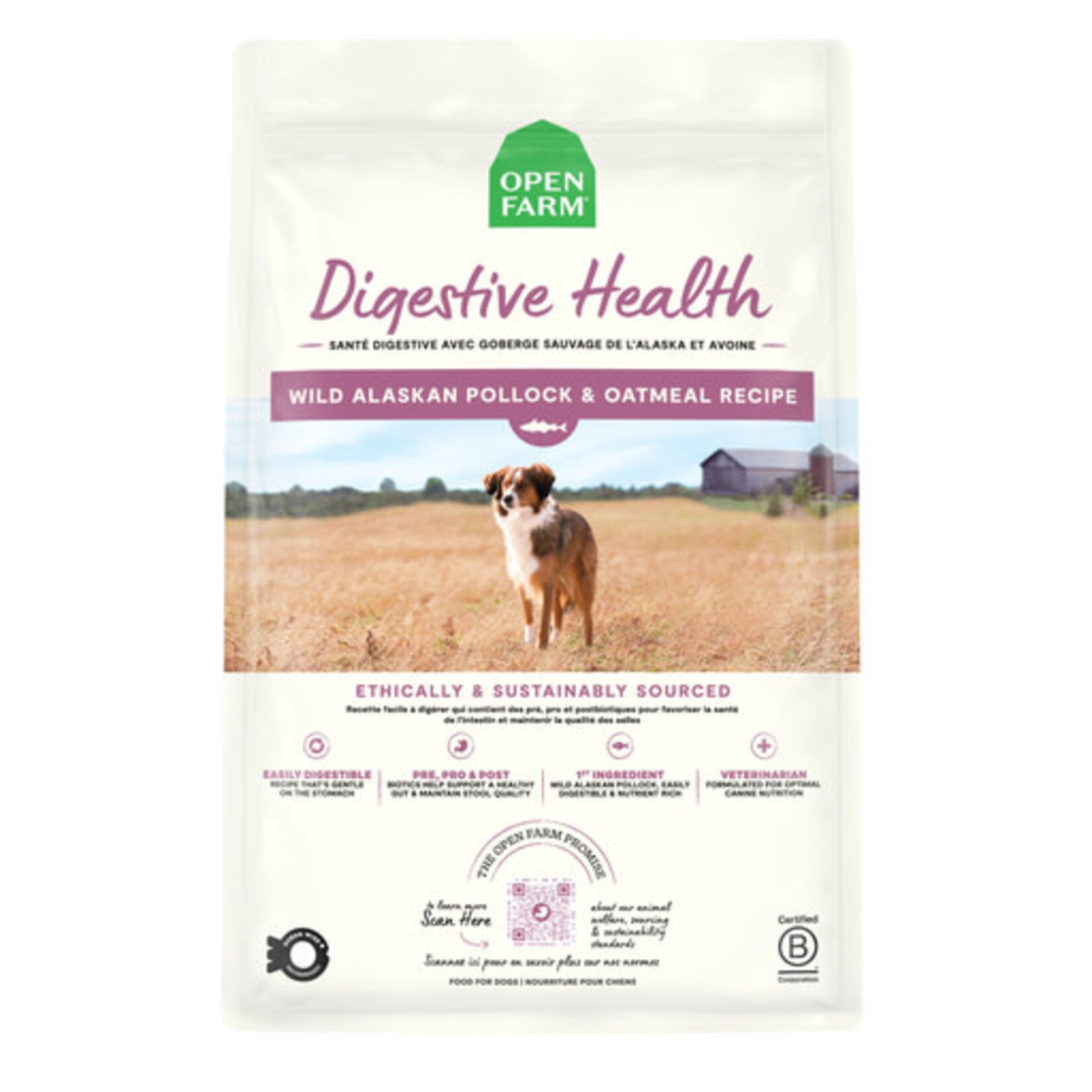 Open Farm Open Farm Pollock & Oatmeal Digestive Health Dry Dog Food 4#