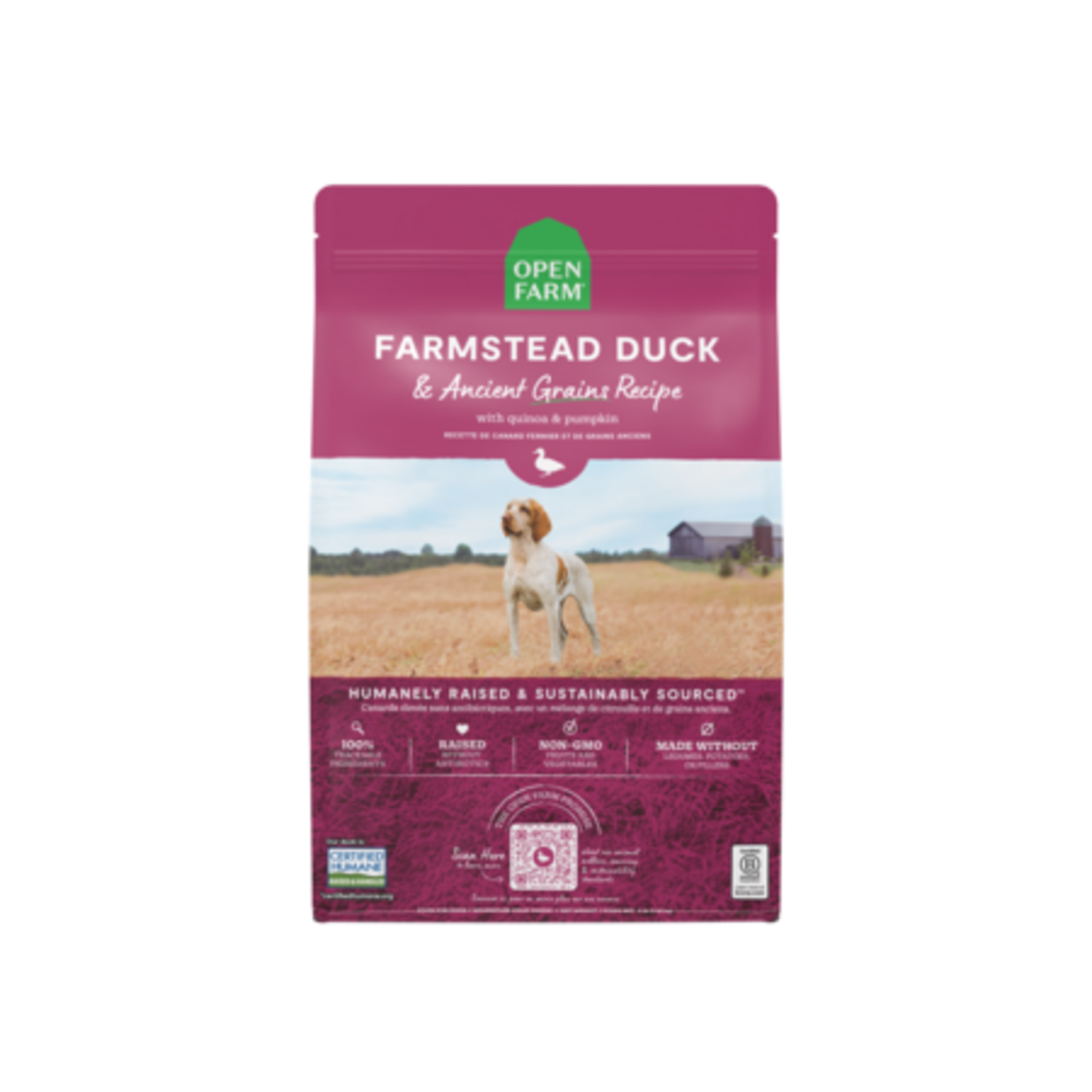 Open Farm Open Farm Farmstead Duck Ancient Grains Dry Dog Food 22#