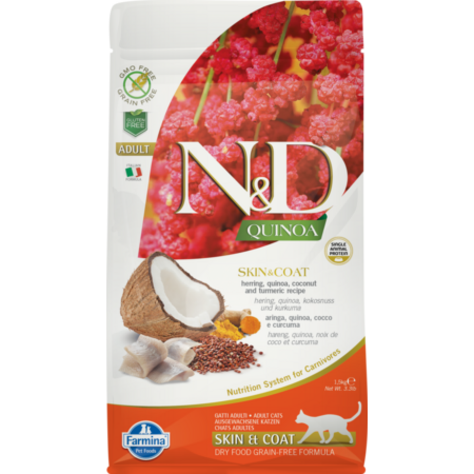 Farmina Farmina N&D Quinoa Skin & Coat Herring & Coconut Dry Cat Food 3.3#