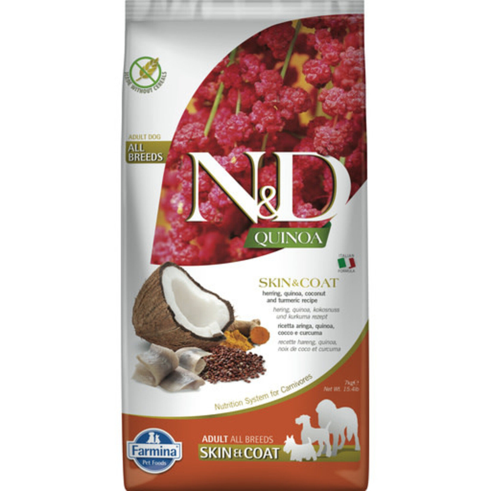 Farmina Farmina N&D Quinoa Skin & Coat Herring, Coconut & Turmeric Dry Dog Food 15.4#
