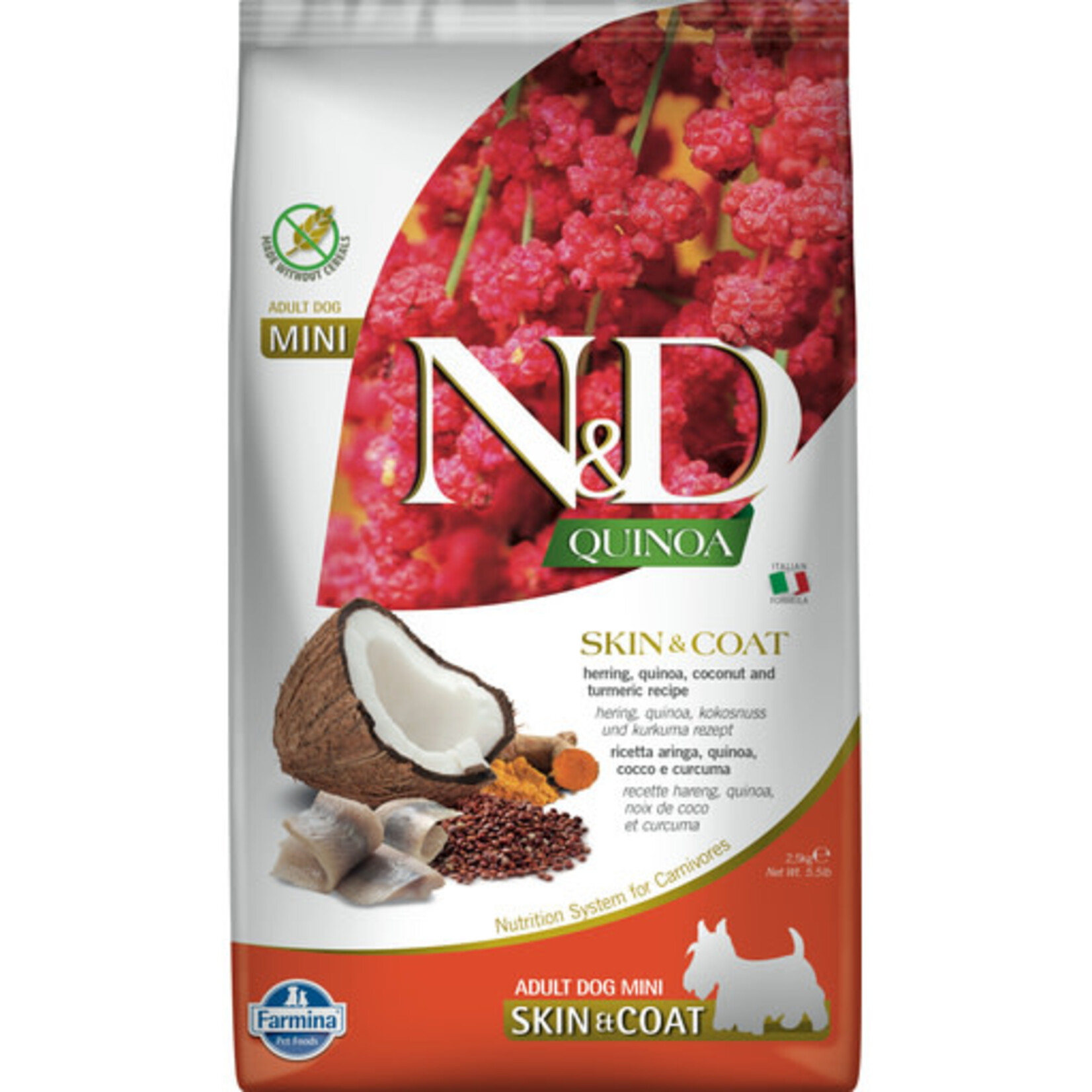 Farmina Farmina N&D Quinoa Skin & Coat Herring, Coconut & Turmeric Mini Dry Dog Food 5.5#