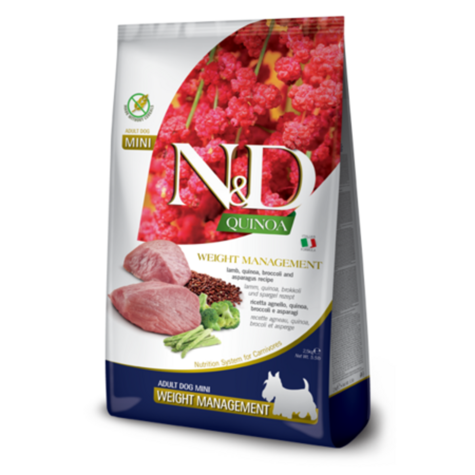 Farmina Farmina N&D Quinoa Weight Management Lamb, Broccoli & Asparagus Mini Dry Dog Food 5.5#