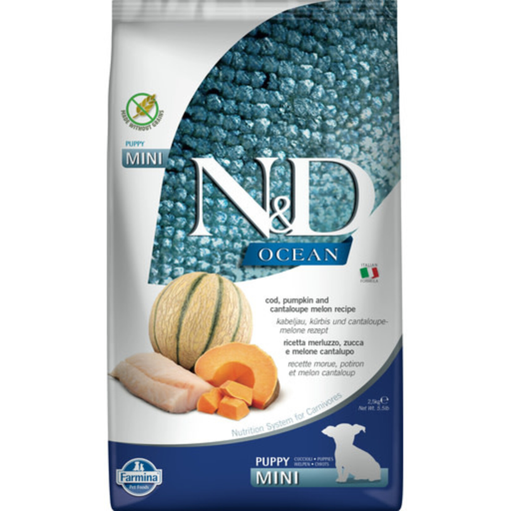 Farmina Farmina N&D Ocean Cod, Pumpkin, & Cantaloupe Mini Puppy Dry Dog Food 5.5#