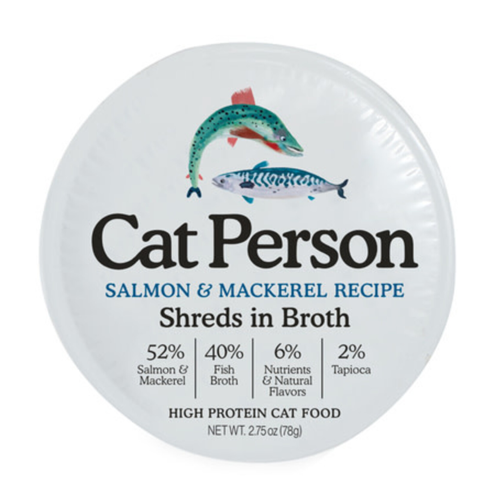 Cat Person Cat Person Salmon & Mackerel Shreds in Broth Grain-Free Wet Cat Food 2.75 oz