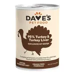 Dave's Pet Food Dave's 95% Premium Turkey & Turkey Liver Pate Grain-Free Wet Dog Food 12.5 oz