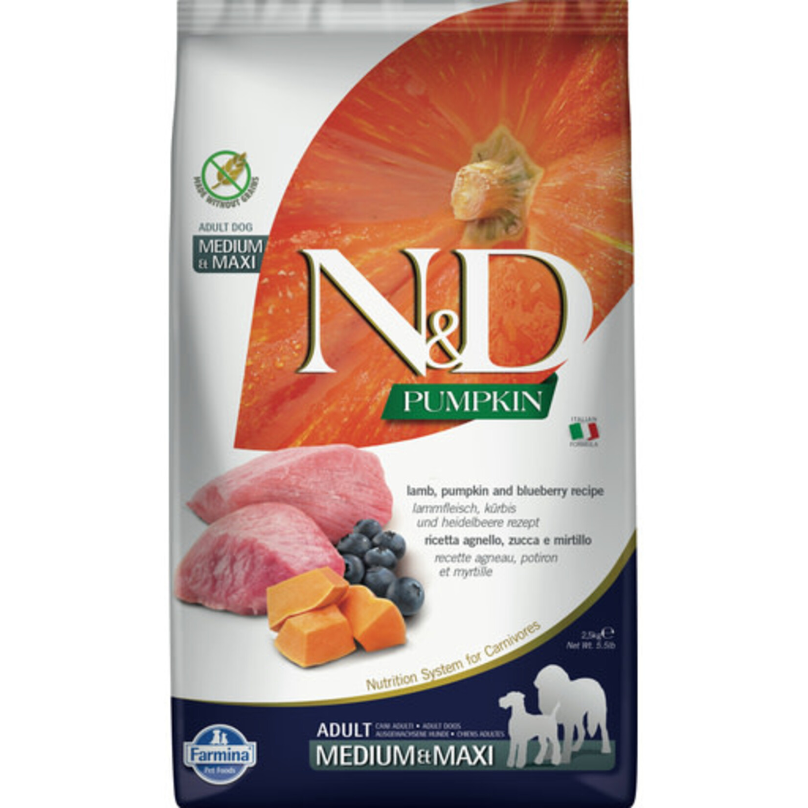 Farmina Farmina N&D Pumpkin, Lamb & Blueberry Medium & Maxi Dry Dog Food 26.4#