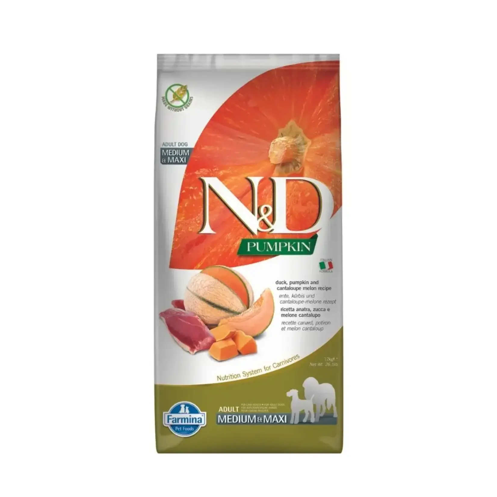 Farmina Farmina N&D Pumpkin, Duck & Cantaloupe Medium & Maxi Dry Dog Food 26.4#