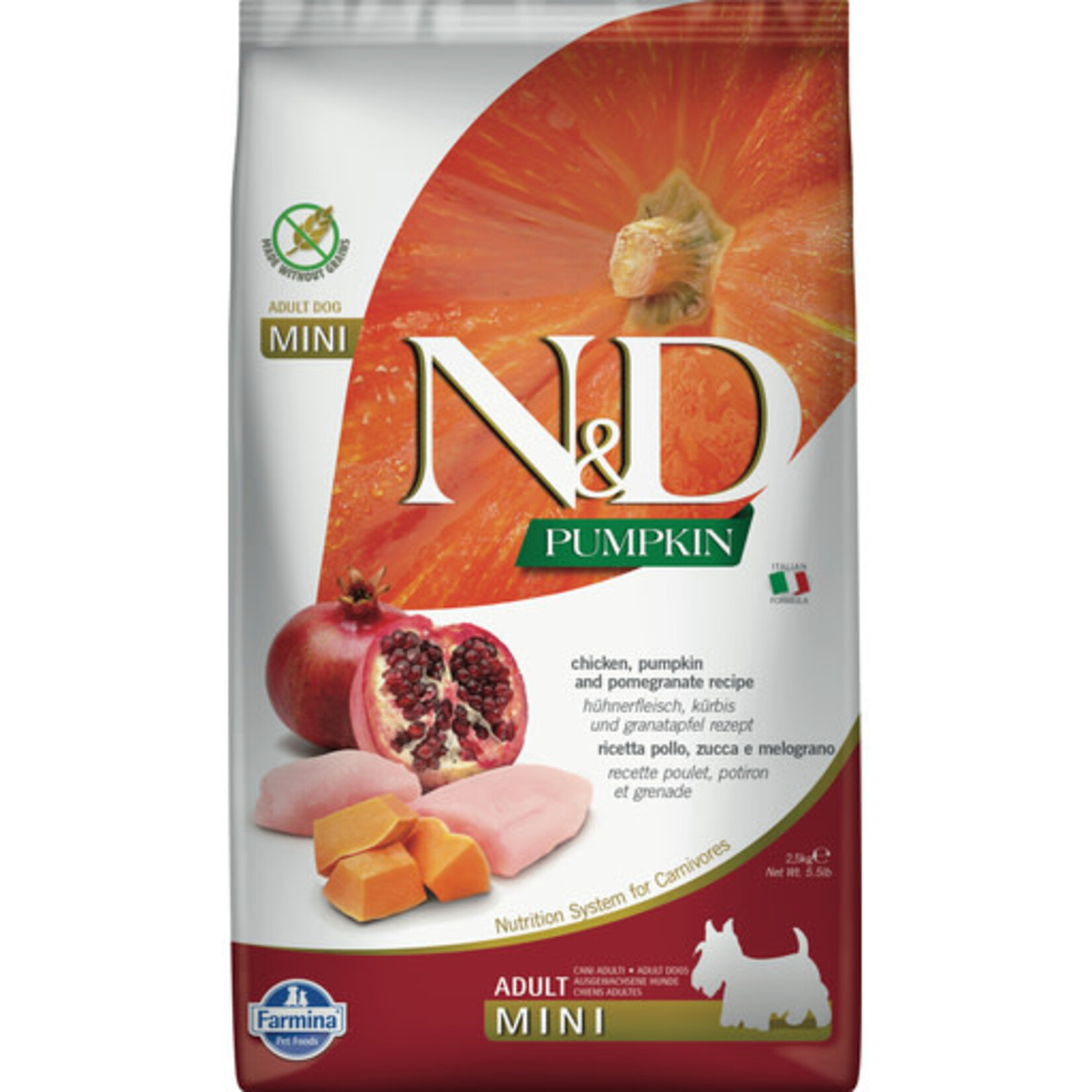 Farmina Farmina N&D Pumpkin, Chicken and Pomegranate Mini Dry Dog Food 5.5#