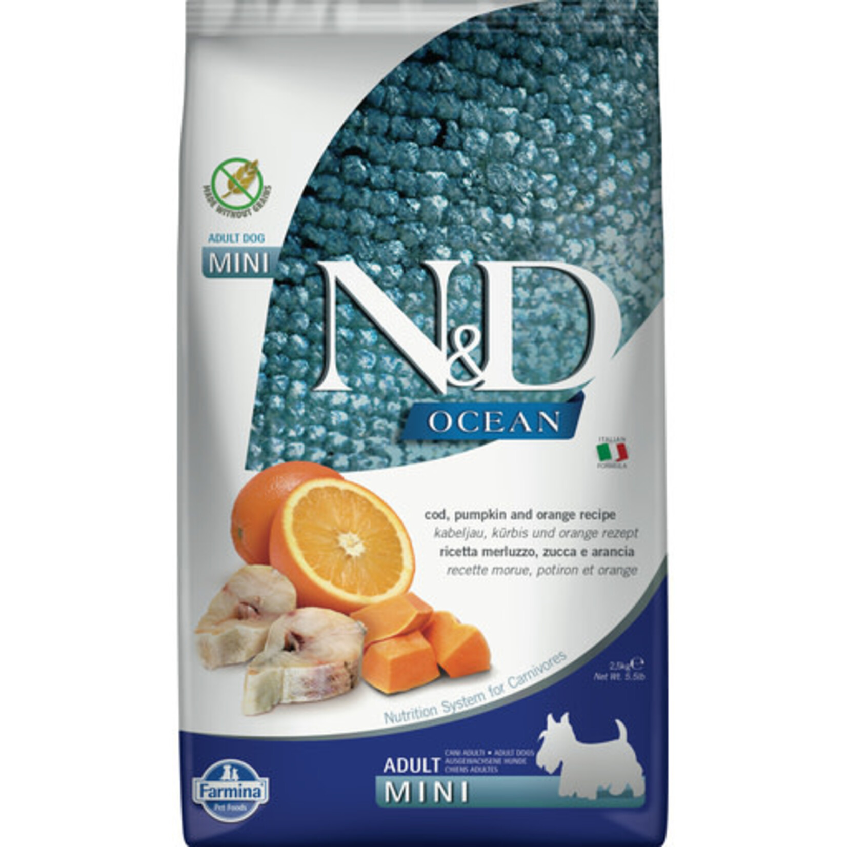 Farmina Farmina N&D Ocean Cod, Pumpkin & Orange Mini Dry Dog Food 5.5#