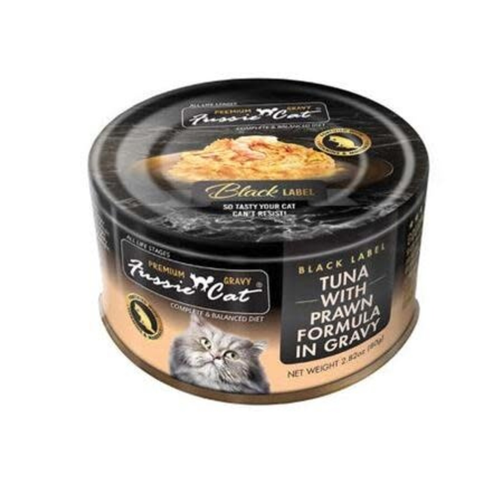 Fussie Cat Fussie Cat Black Label Tuna with Prawns in Gravy Wet Cat Food 2.82 oz