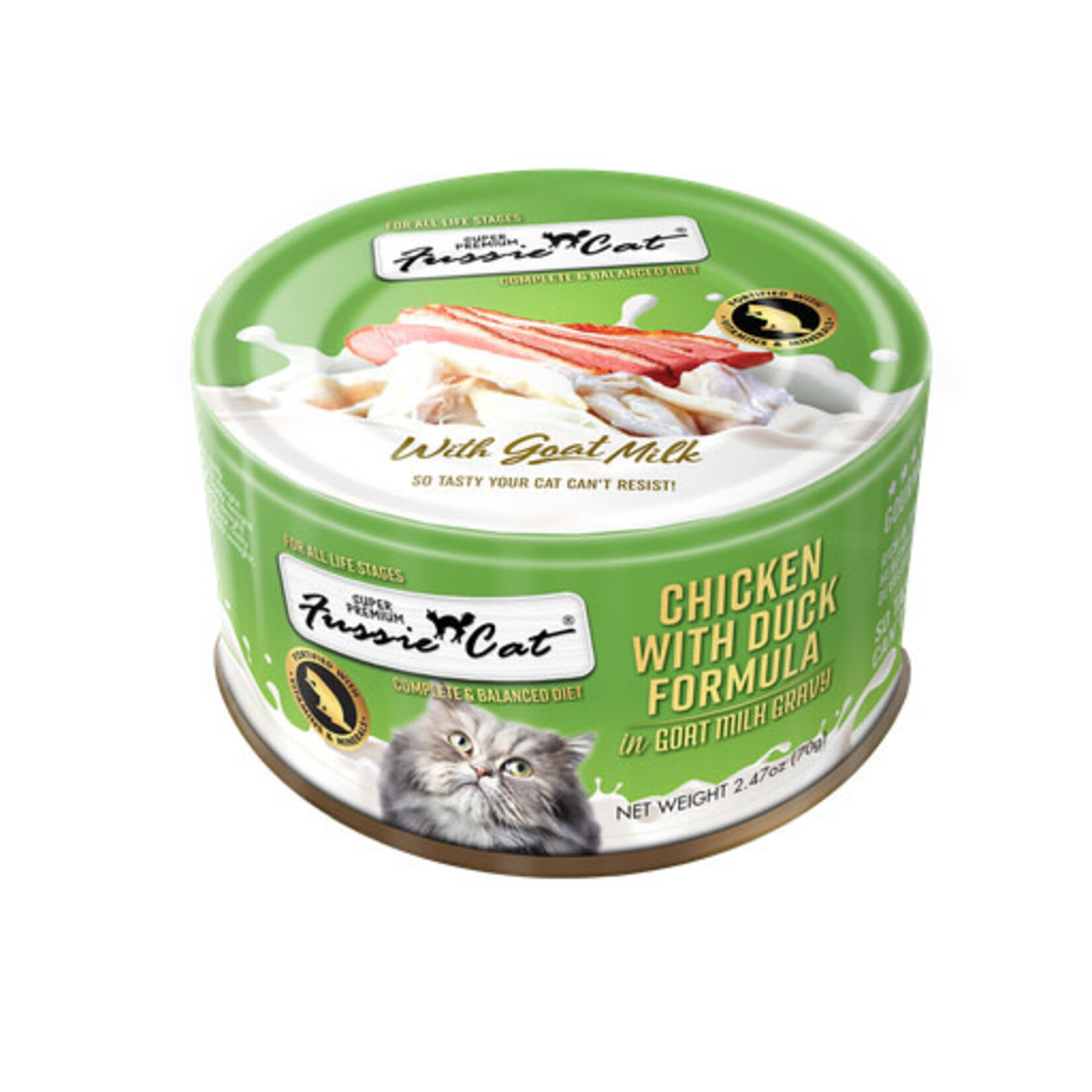Fussie Cat Fussie Cat Chicken with Duck in Goat Milk Gravy Shredded Wet Cat Food 2.47 oz