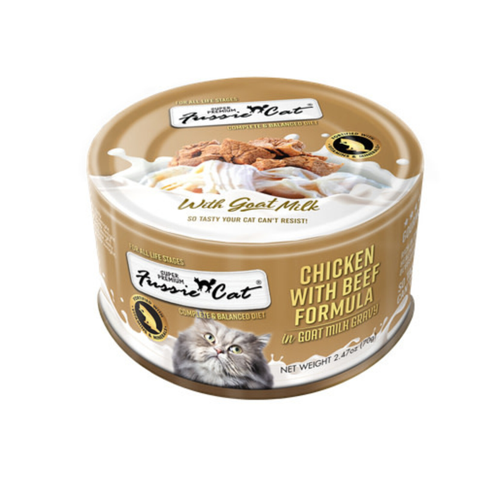 Fussie Cat Fussie Cat Chicken with Beef in Goat Milk Gravy Shredded Wet Cat Food 2.47 oz