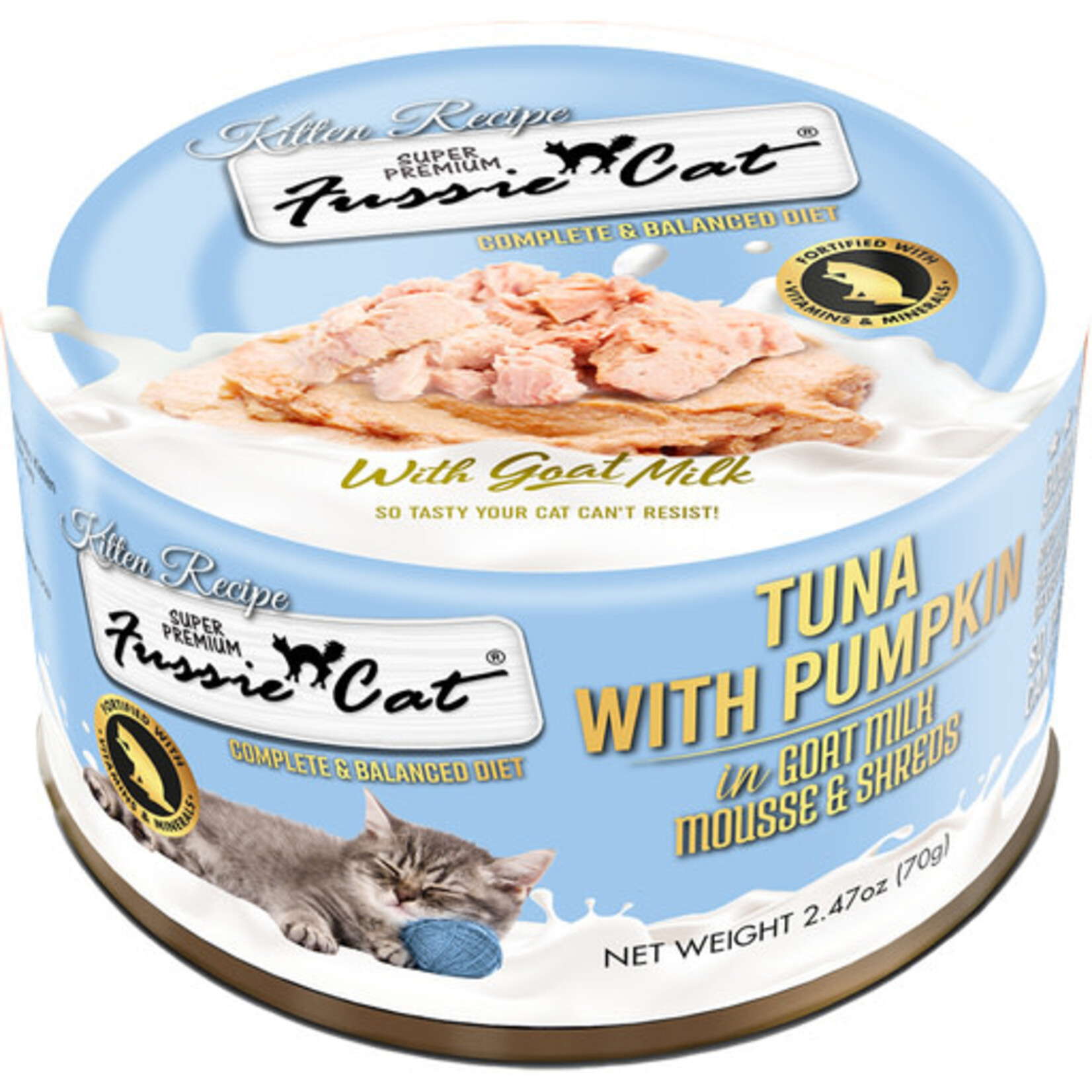 Fussie Cat Fussie Cat Kitten Mousse Tuna with Pumpkin in Goat Milk Wet Cat Food & Shreds 2.47 oz