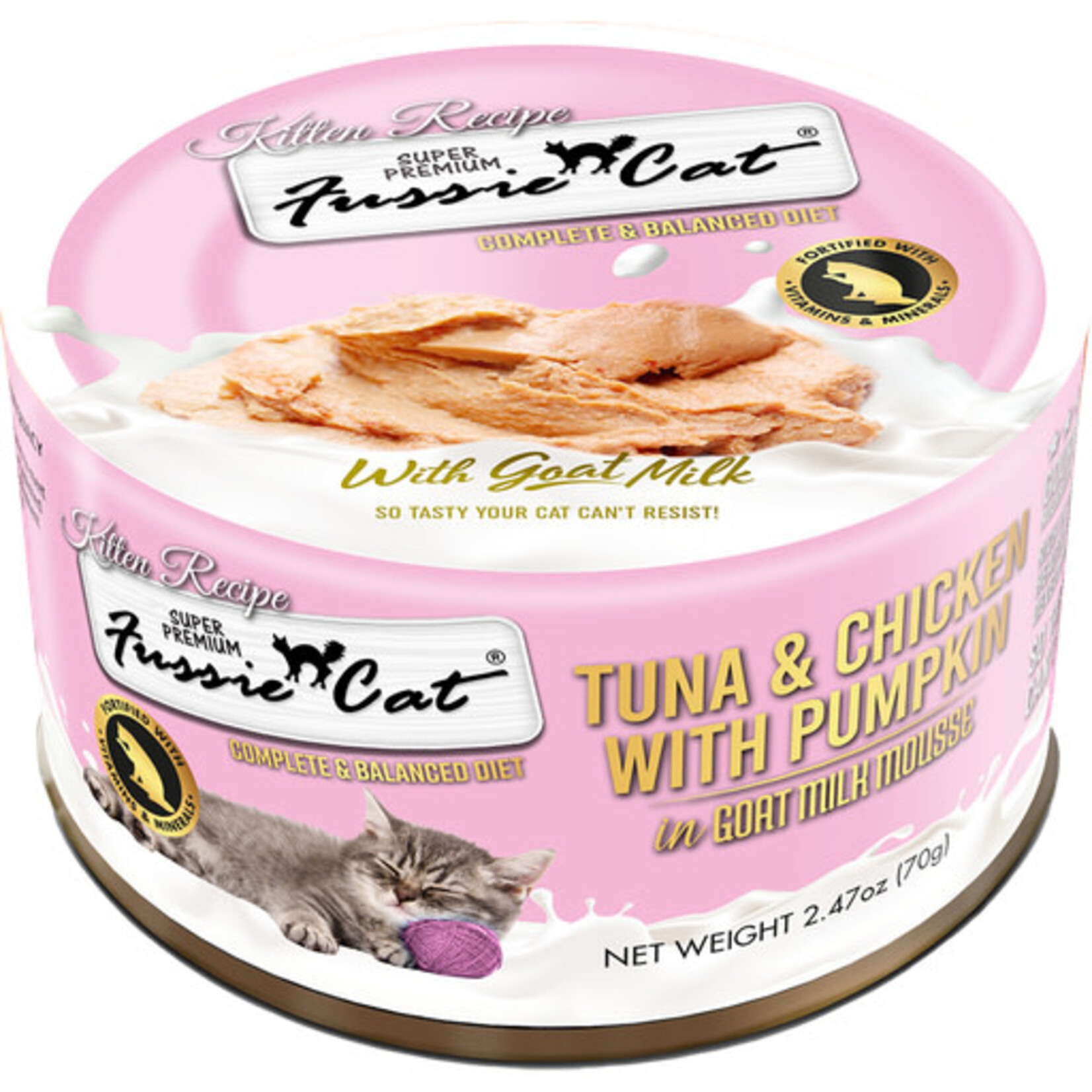 Fussie Cat Fussie Cat Kitten Mousse Chicken & Tuna with Pumpkin in Goat Milk Wet Cat Food 2.47 oz