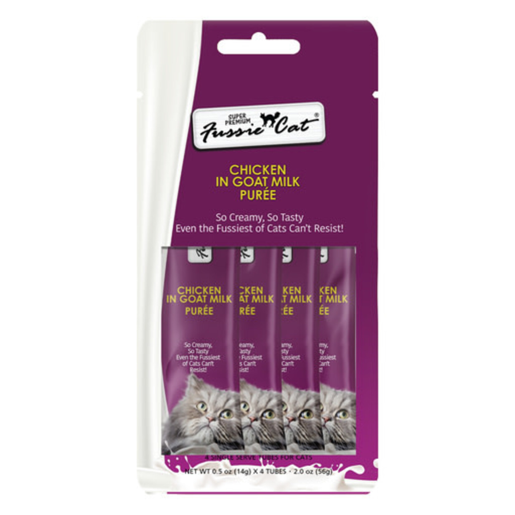 Fussie Cat Fussie Cat Chicken in Goat Milk Puree Lickable Cat Treats 2 oz - 4 pack