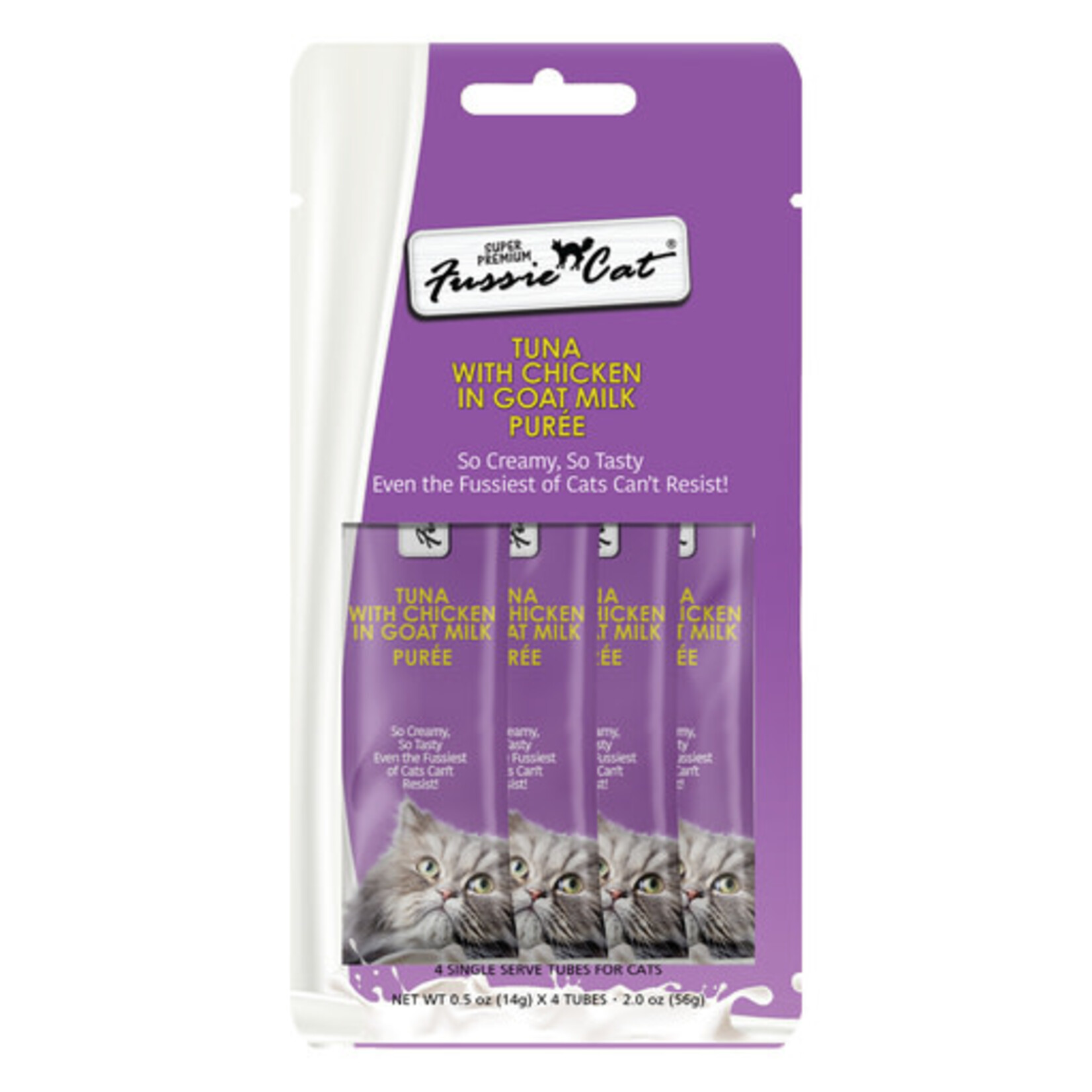 Fussie Cat Fussie Cat Tuna with Chicken in Goat Milk Puree Lickable Cat Treats 2 oz - 4 pack