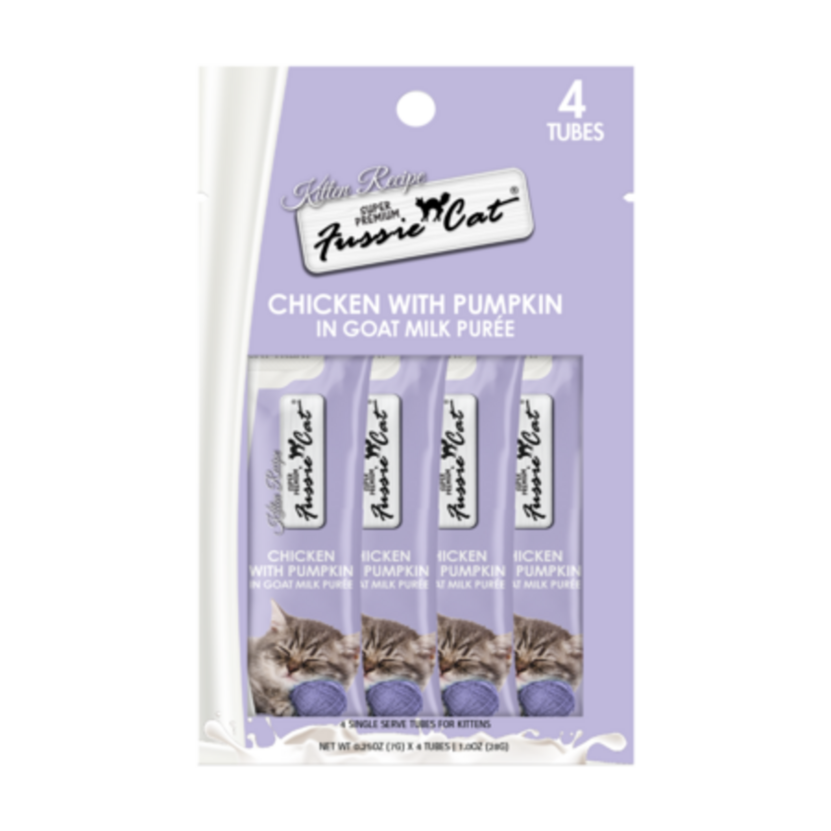 Fussie Cat Fussie Cat Chicken with Pumpkin in Goat Milk Puree Lickable Kitten Recipe Cat Treats 1 oz - 4 pack