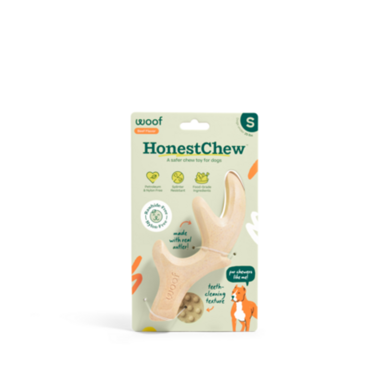 Woof Pet Woof HonestChew Antler All-Natural Food Grade Dog Chew Toy, Small