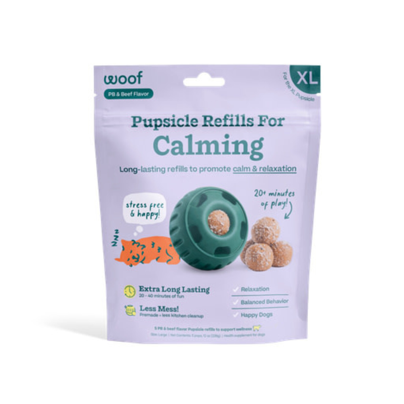 Woof Pet Woof Pupsicle Calming Pops Refills Beef Grain-Free Lickable Dog Treats, X-Large