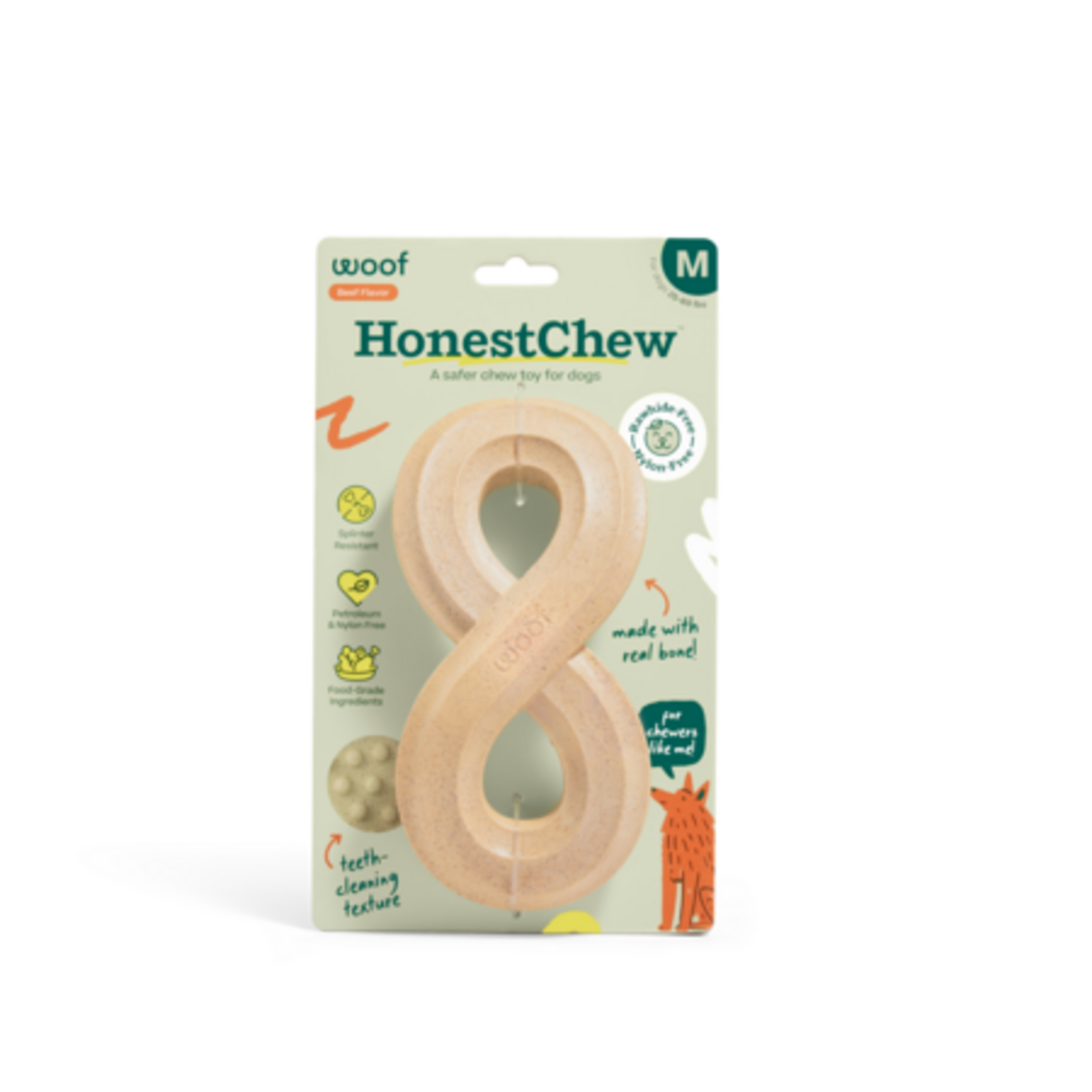 Woof Pet Woof HonestChew Infinity Bone All-Natural Food Grade Dog Chew Toy, Medium