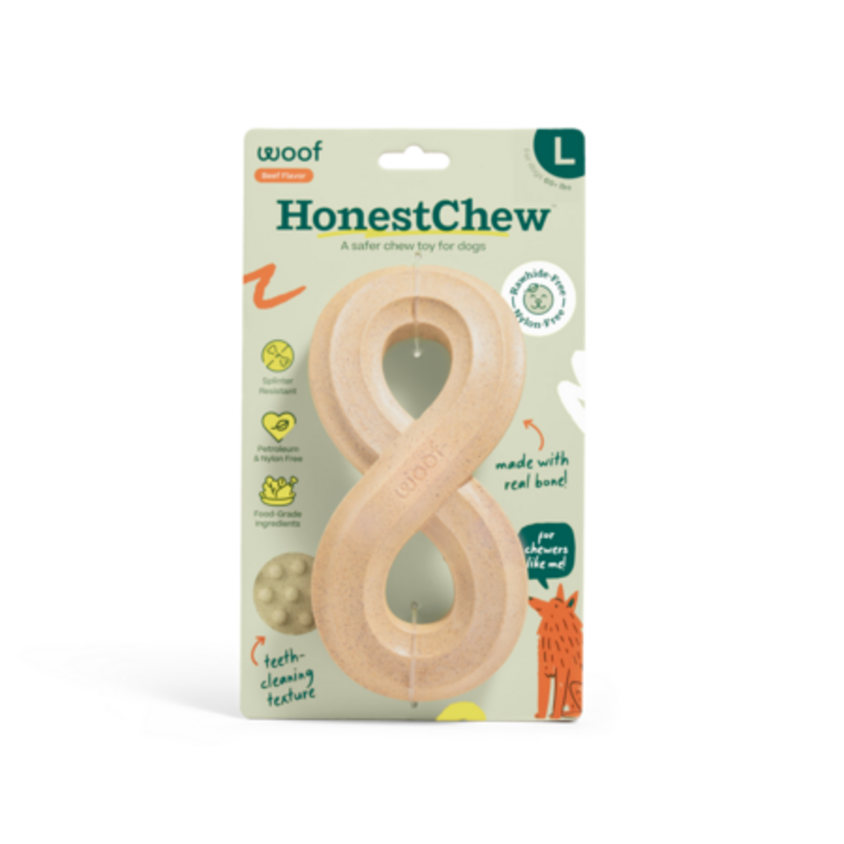 Woof Pet Woof HonestChew Infinity Bone All-Natural Food Grade Dog Chew Toy, Large