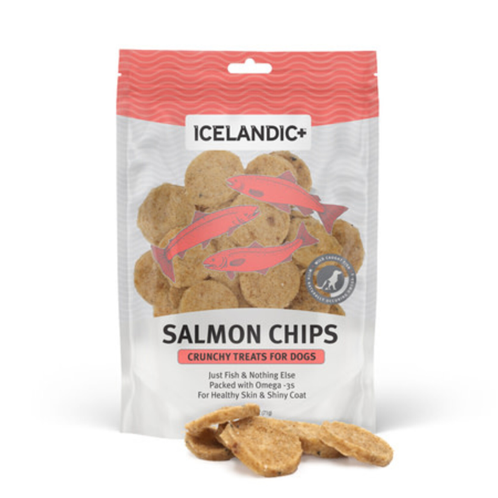 Icelandic Plus Icelandic+ Salmon Fish Chips Crunchy Dog Treat 2.5 oz