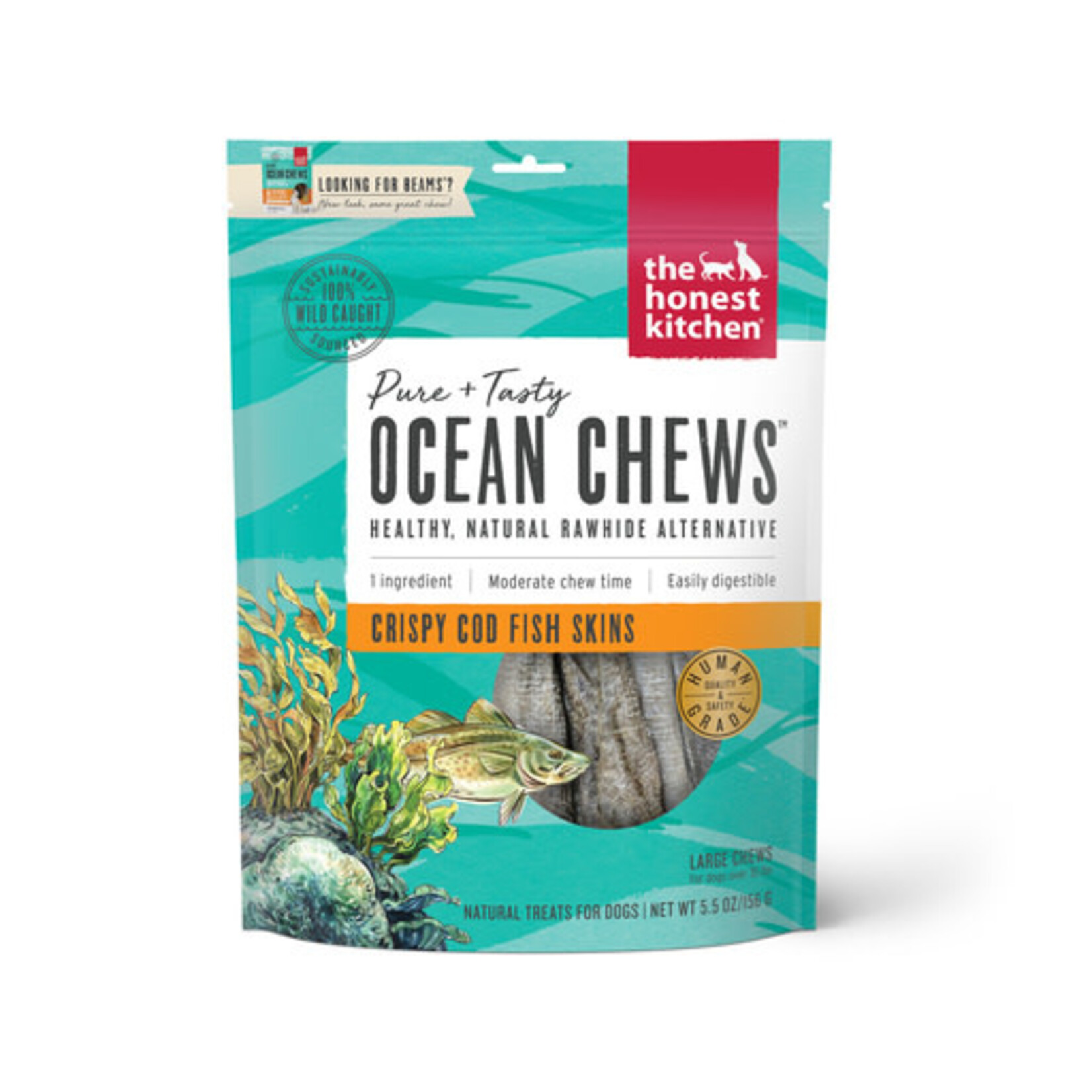 The Honest Kitchen The Honest Kitchen Beams Ocean Chews Cod Fish Skins Dehydrated Dog Treats, 5.5 oz