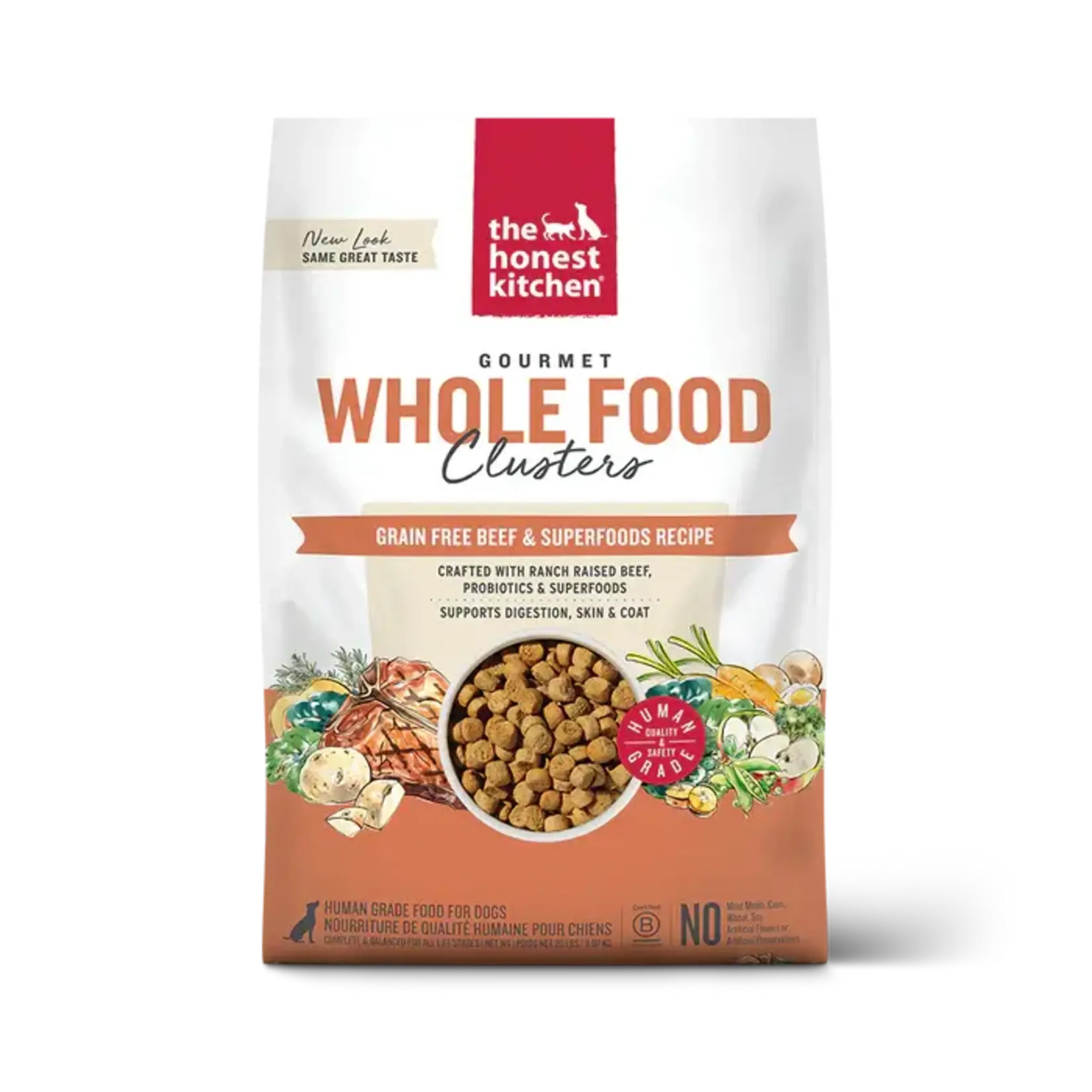 The Honest Kitchen The Honest Kitchen Grain-Free Beef Whole Food Clusters Dry Dog Food 20#
