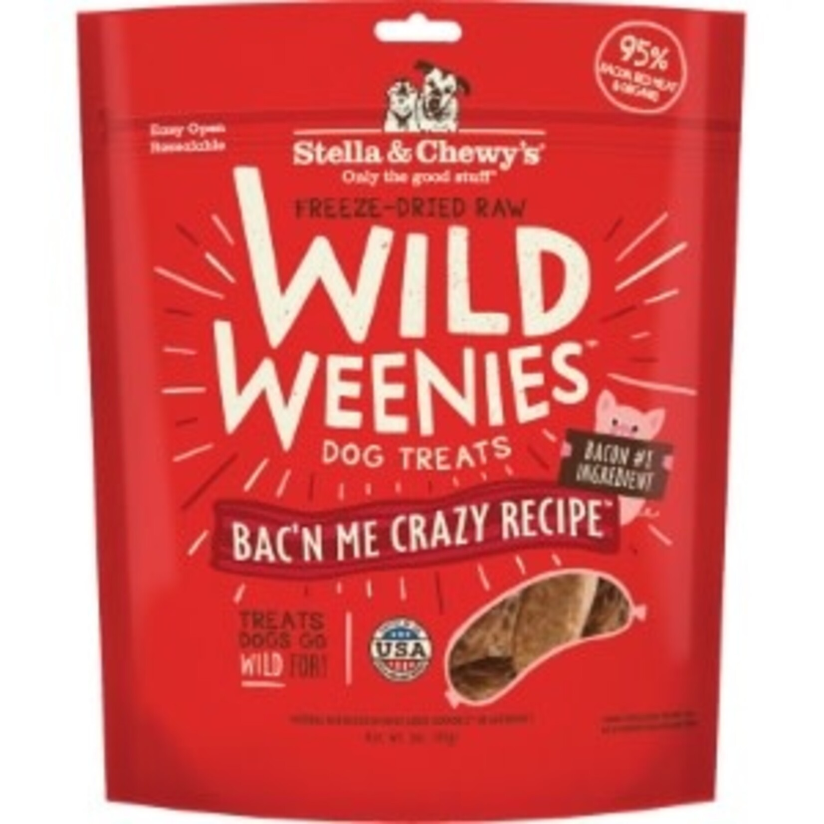 Stella & Chewys Stella & Chewy's Freeze-Dried Raw Wild Weenies Bac'n Me Crazy Recipe Dog Treats, 3.25 oz