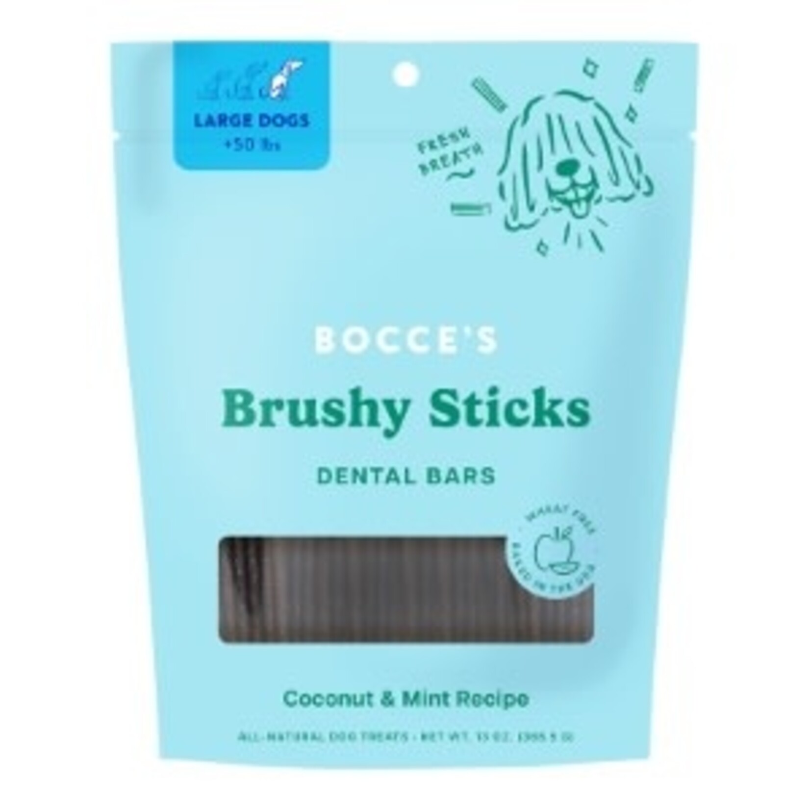 Bocce's Bakery Bocce's Bakery Dailies Brushy Sticks Large Coconut & Mint Recipe Dental Dog Treats, 16 oz