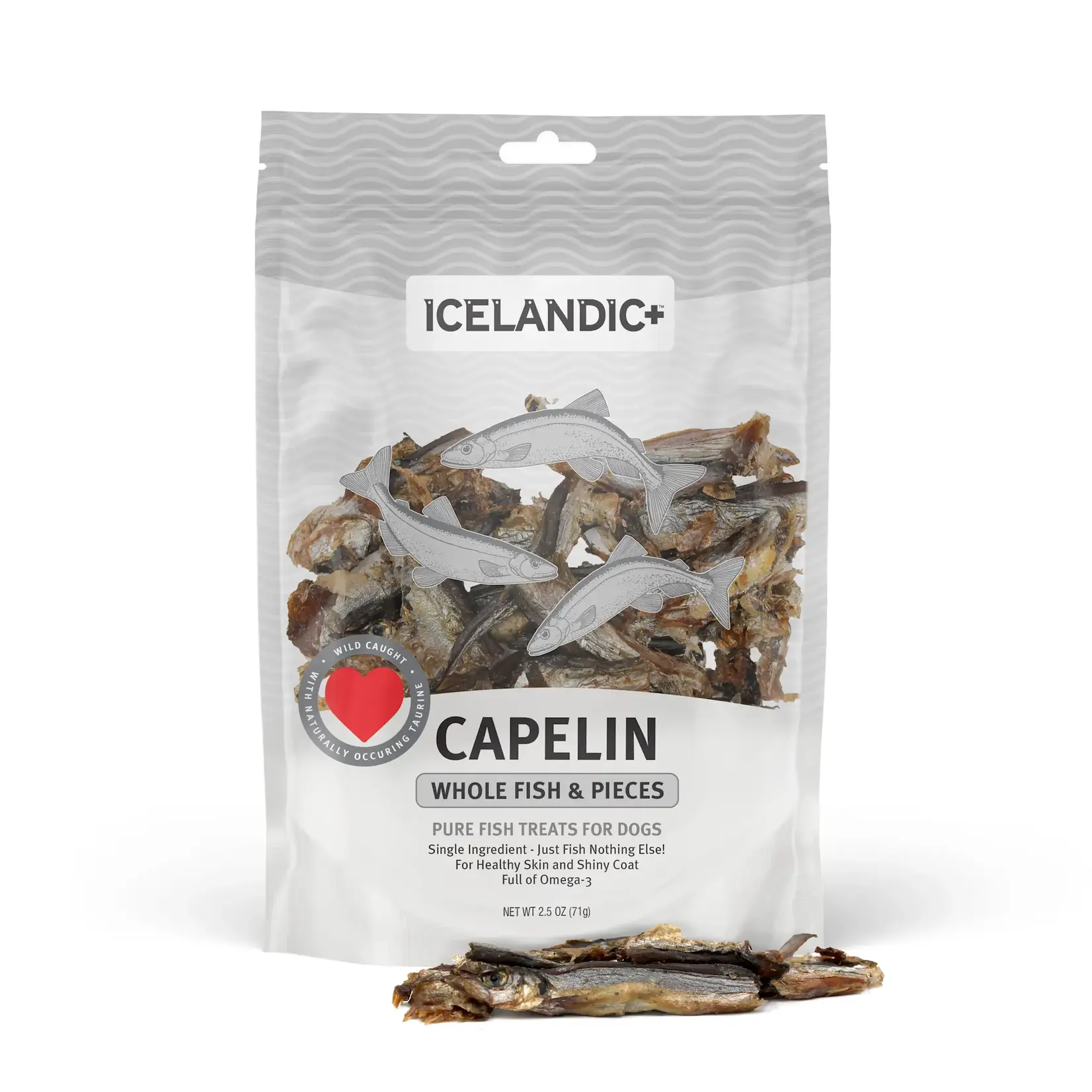 Icelandic Plus Icelandic+ Capelin Whole Fish & Pieces Dog Treats 2.5oz