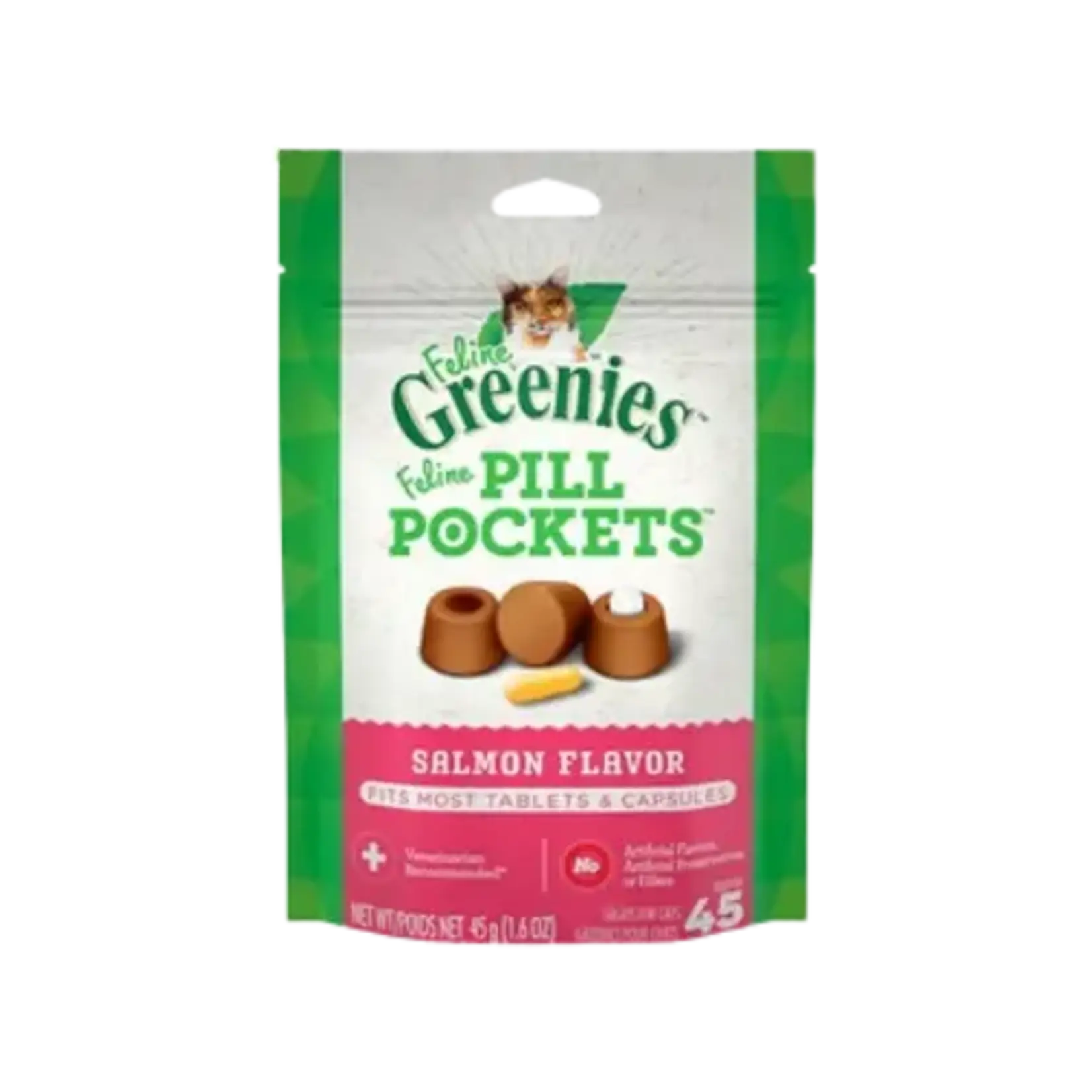 Greenies/Pill Pockets Greenies Pill Pockets Feline Natural Salmon Flavor Soft Adult Cat Treats 1.6 oz