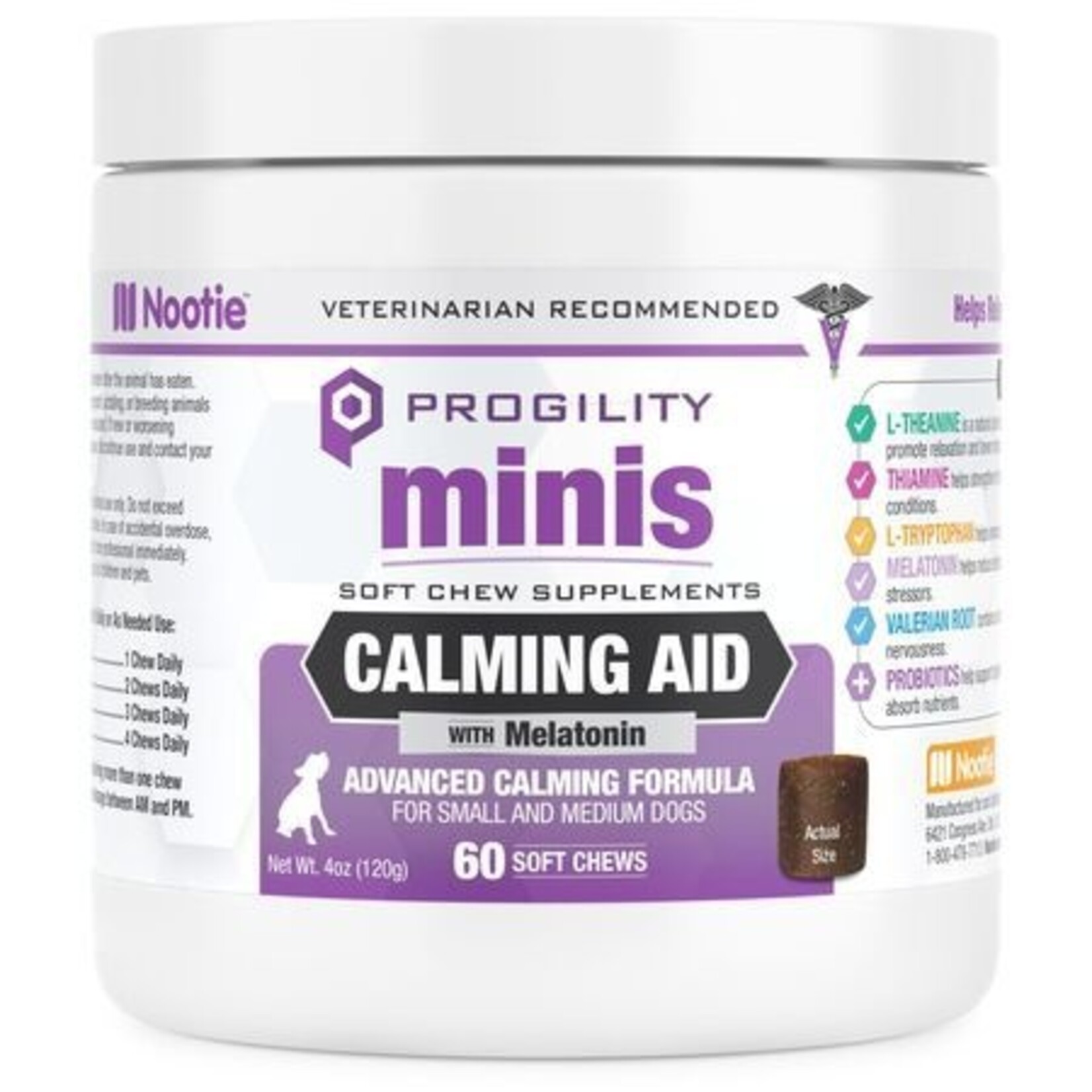 Nootie Nootie Progility Minis Calming Aid with Melatonin Soft Chew Supplement for Dogs 60 Count