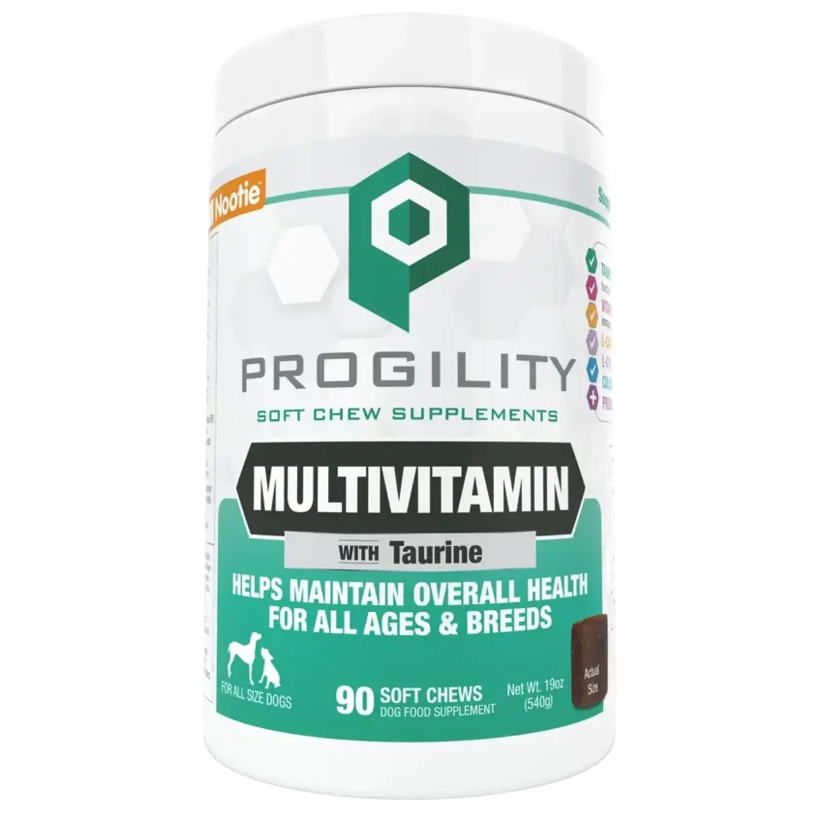 Nootie Nootie Progility Multvitamin with Taurine Soft Chew Supplement for Dogs 90 Count