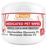 Nootie Nootie Medicated Pet Wipes Topical Ear & Skin Treatment for Dogs & Cats 60 ct