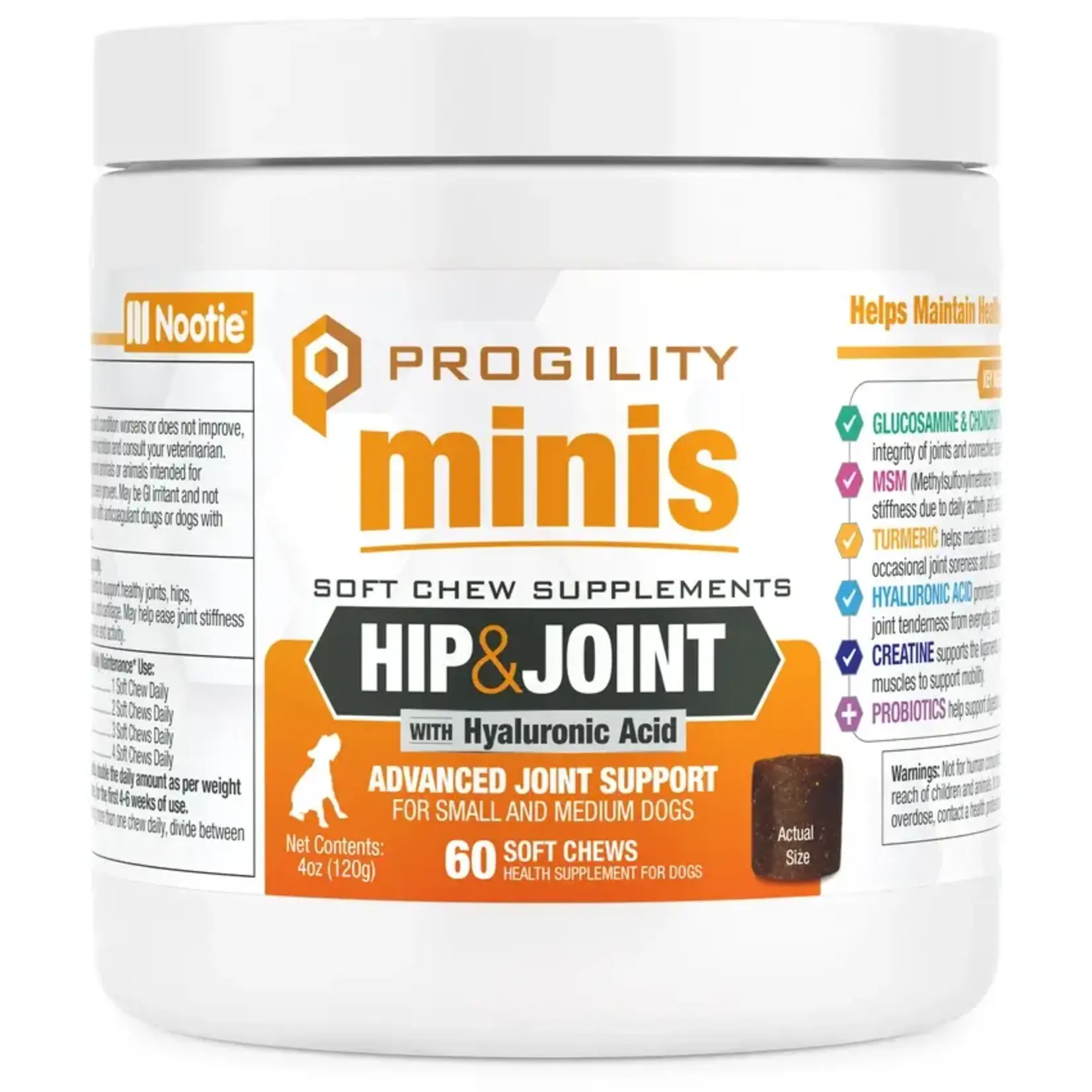 Nootie Nootie Progility Minis Advanced Hip & Joint Soft Chew Supplements for Dogs 60 Count