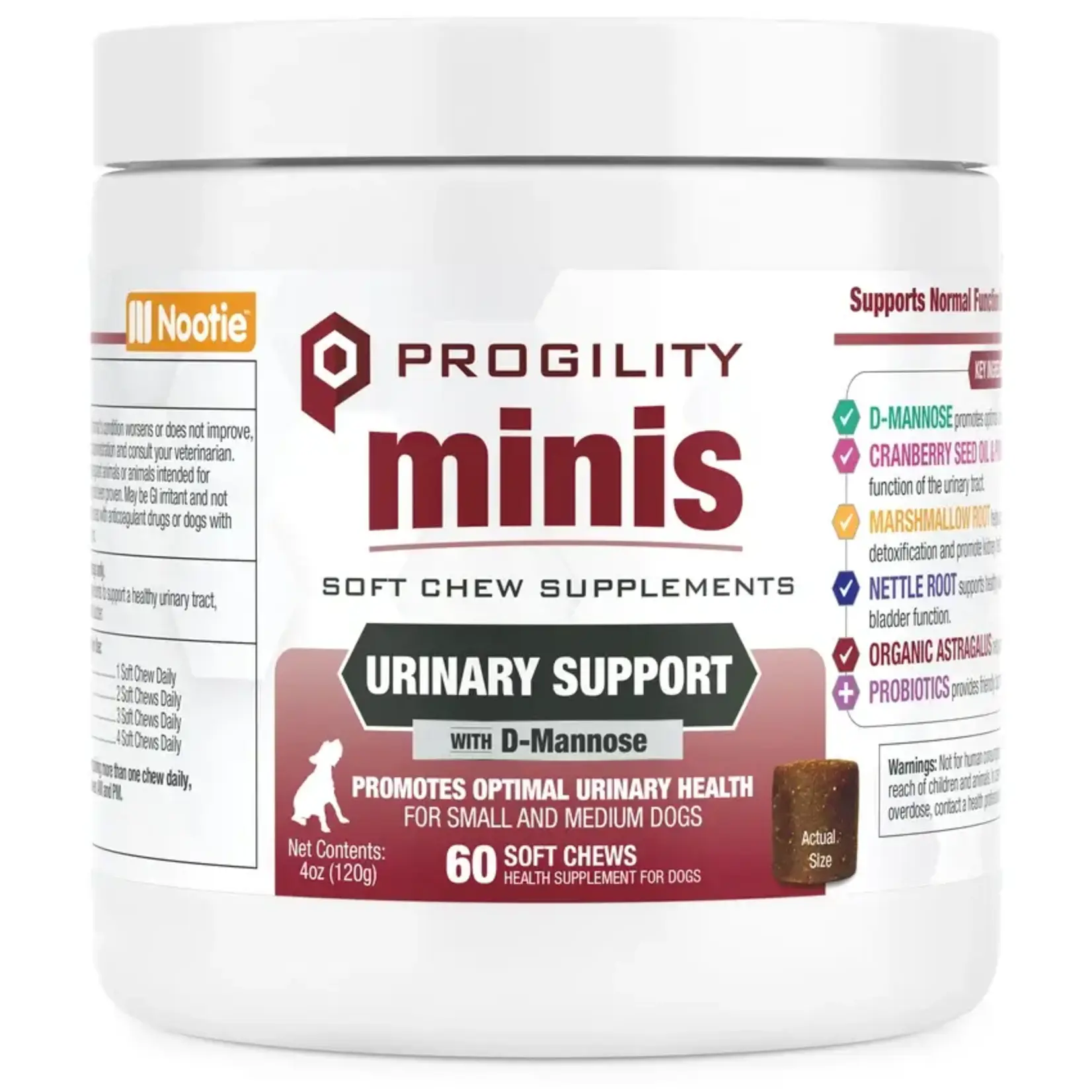 Nootie Nootie Progility Minis Urinary Support Soft Chew Supplements for Dogs 60 count