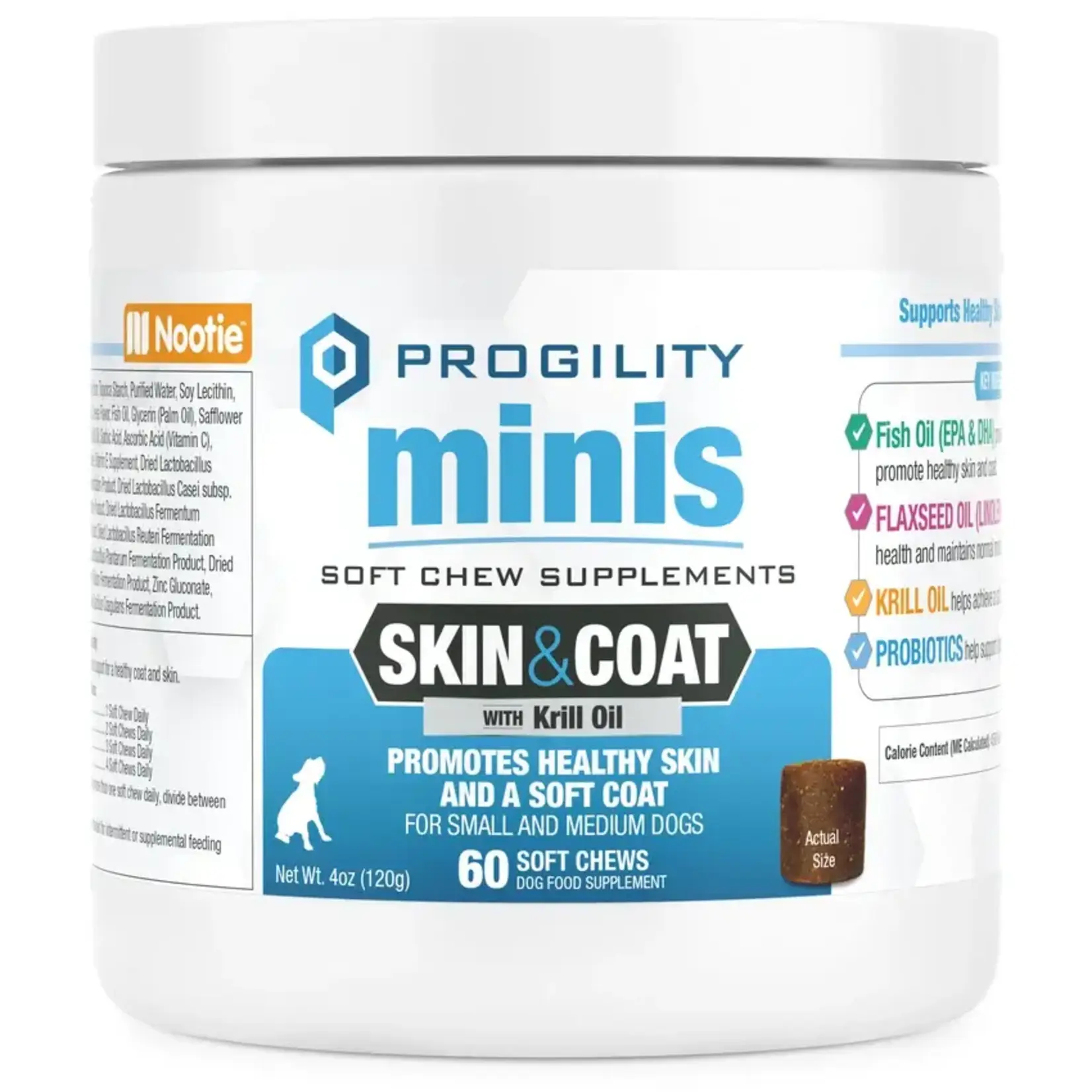 Nootie Nootie Progility Minis Skin & Coat Soft Chew Supplements for Dogs 60 Count