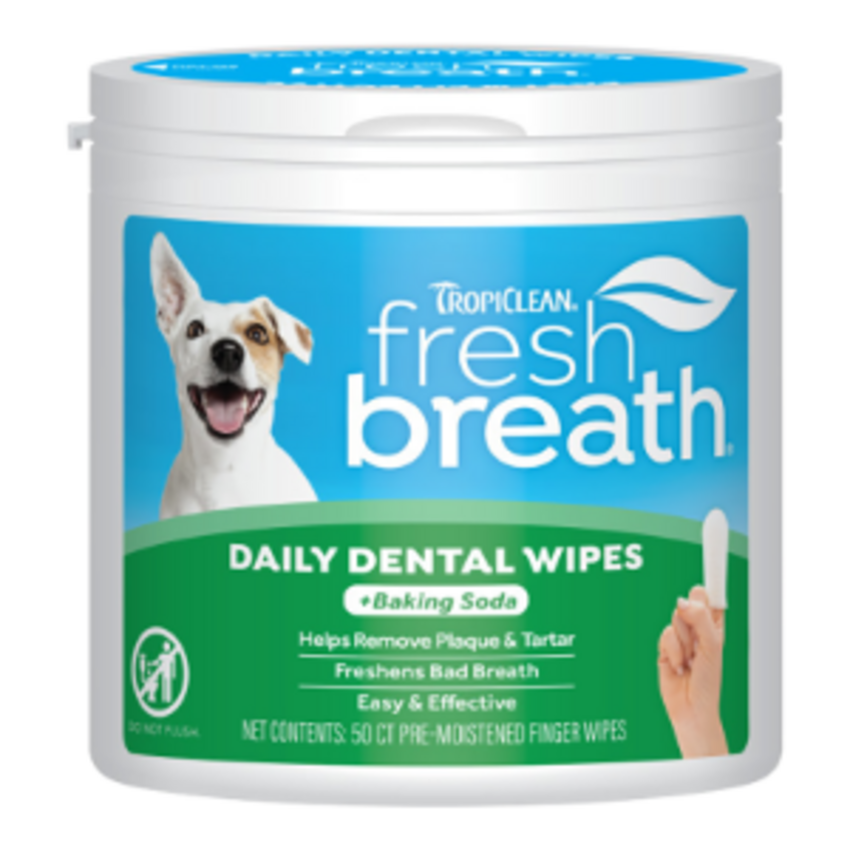 Tropiclean TropiClean Plaque & Tartar Removing Fresh Breath Finger Dog & Cat Dental Wipes 50 count