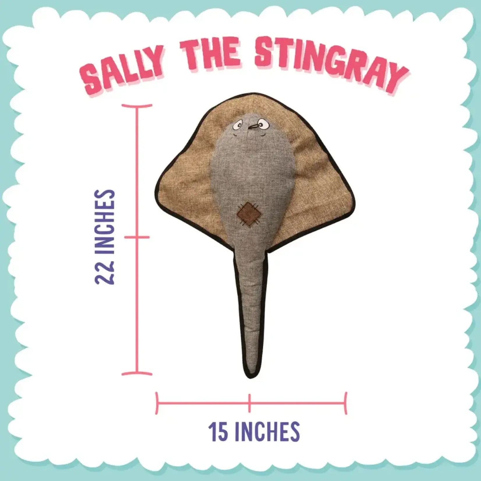 SnugArooz SnugArooz Sally the Stingray Medium+ Dog Toy