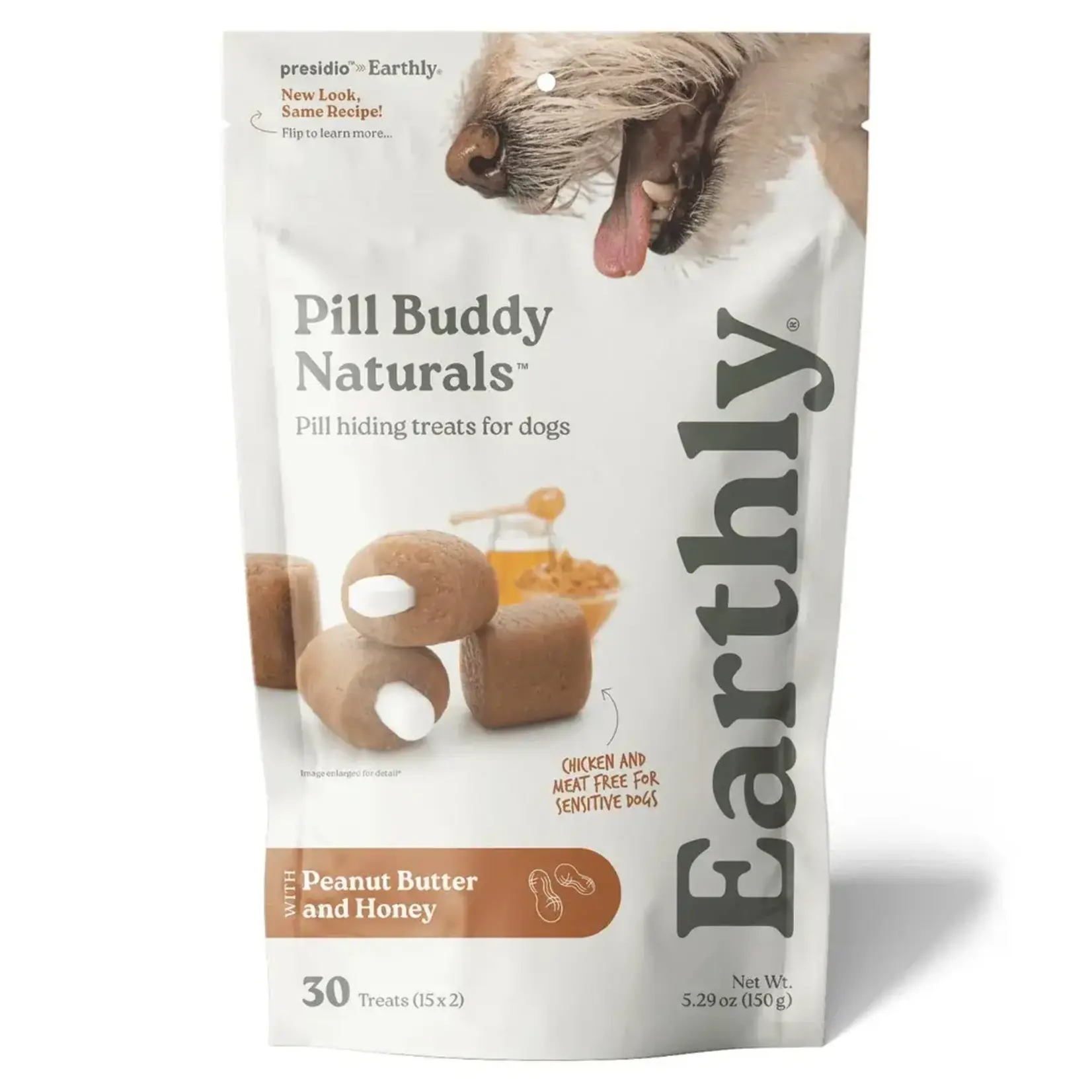 Earthly Pill Buddy Naturals Peanut Butter & Honey Soft & Chewy Dog Treats 30 count