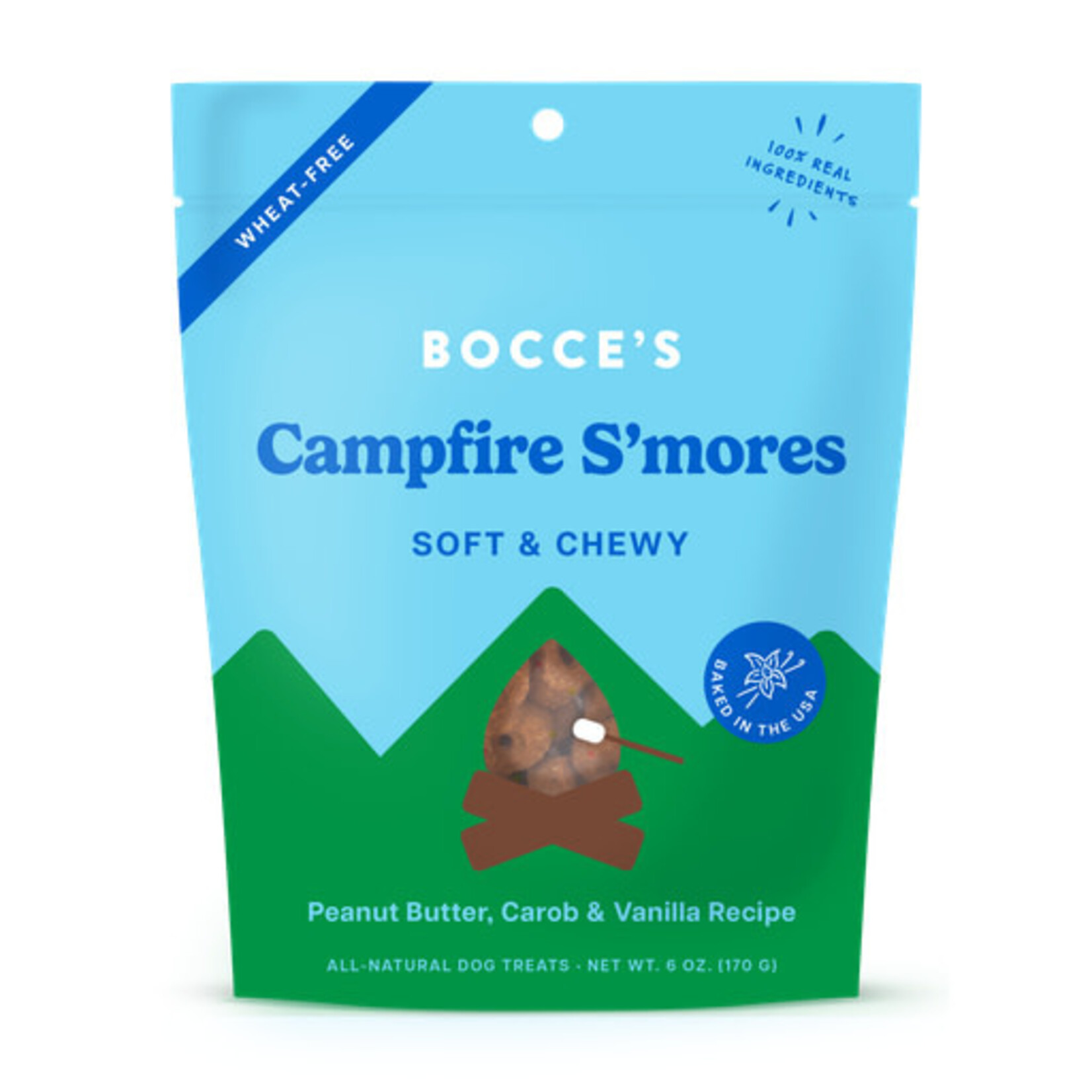 Bocce's Bakery Bocce's Bakery Campfire S'mores Peanut Butter, Carob, & Vanilla Soft & Chewy Dog Treats, 6 oz
