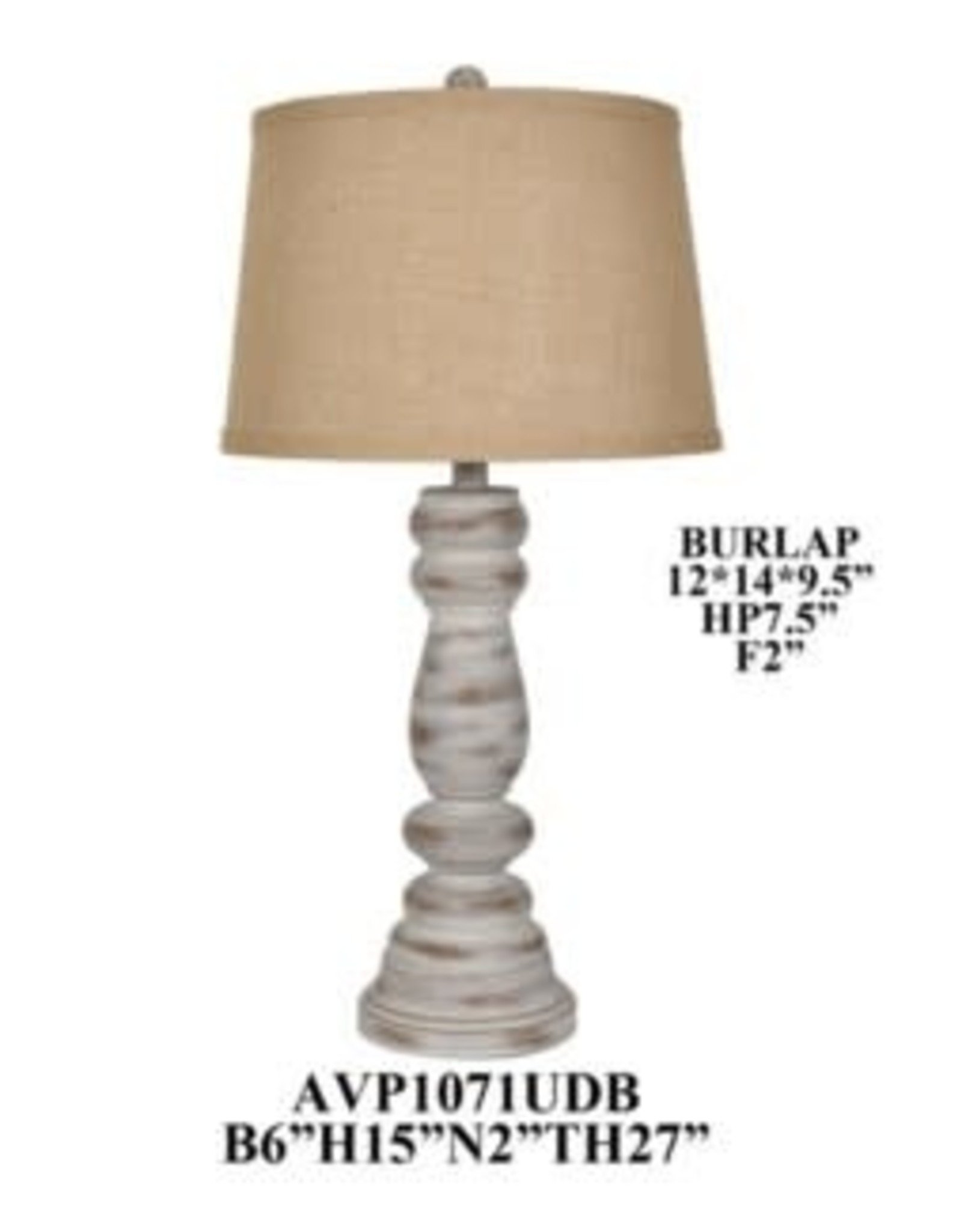 Crestview Distressed Brown and Cream Lamp