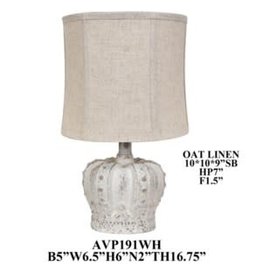 Crestview Dsitressed Crown Lamp