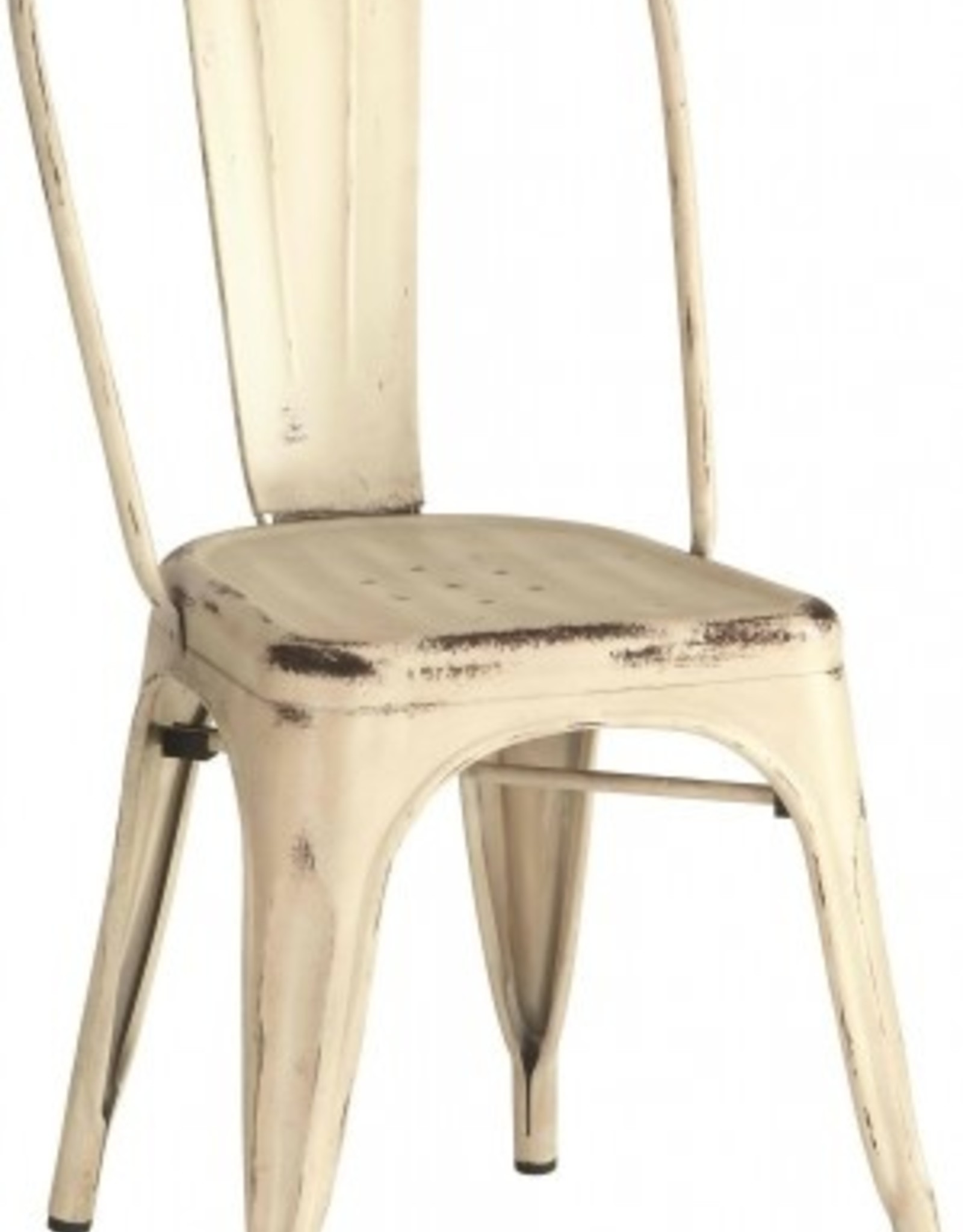 Coaster White Beige Metal Dining Chair