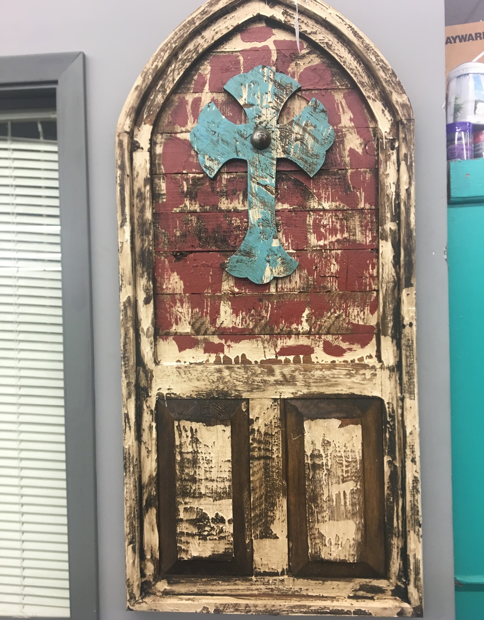 Mexican Decor Wood Door With Cross