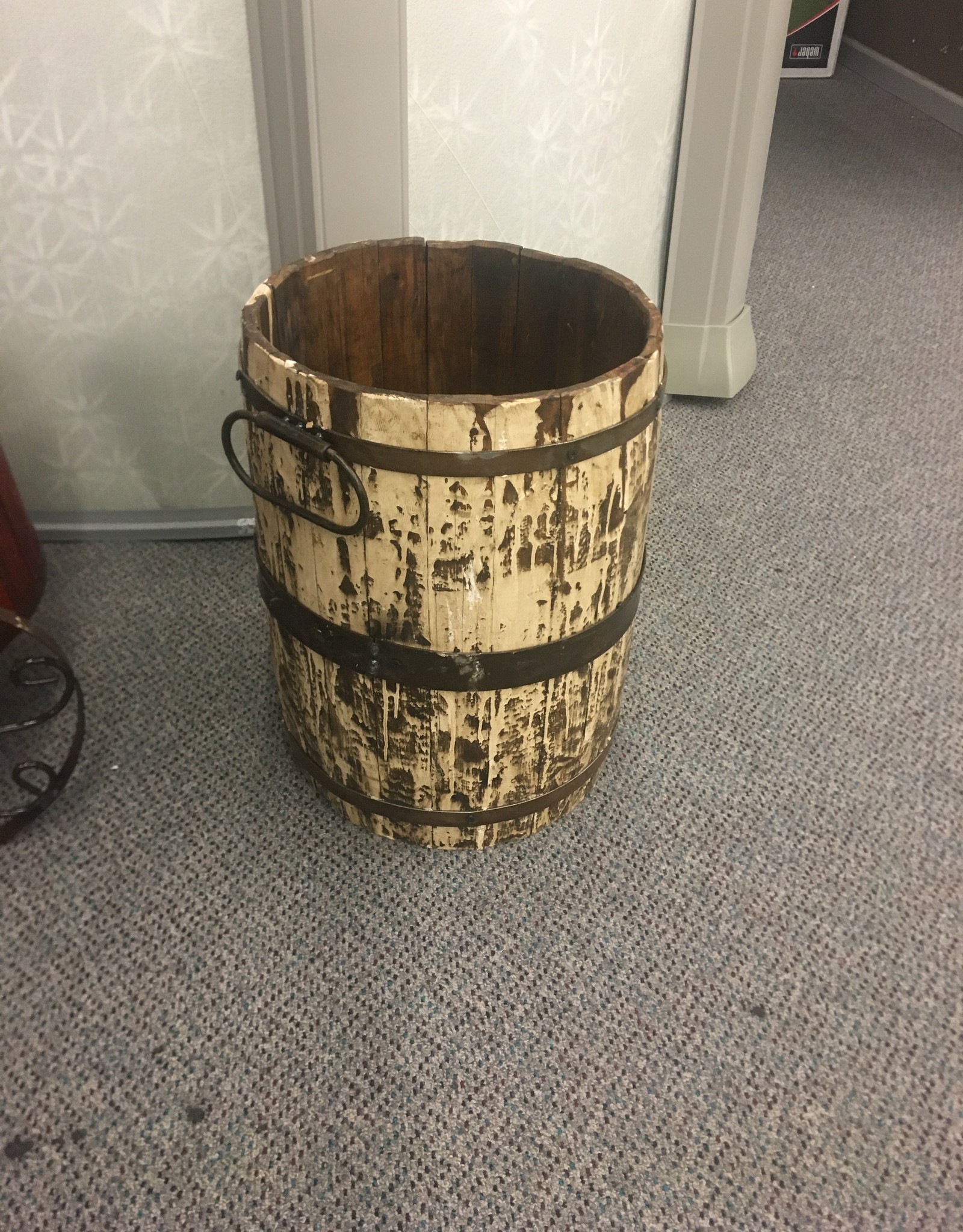 Mexican Decor Tall Wood Barrel